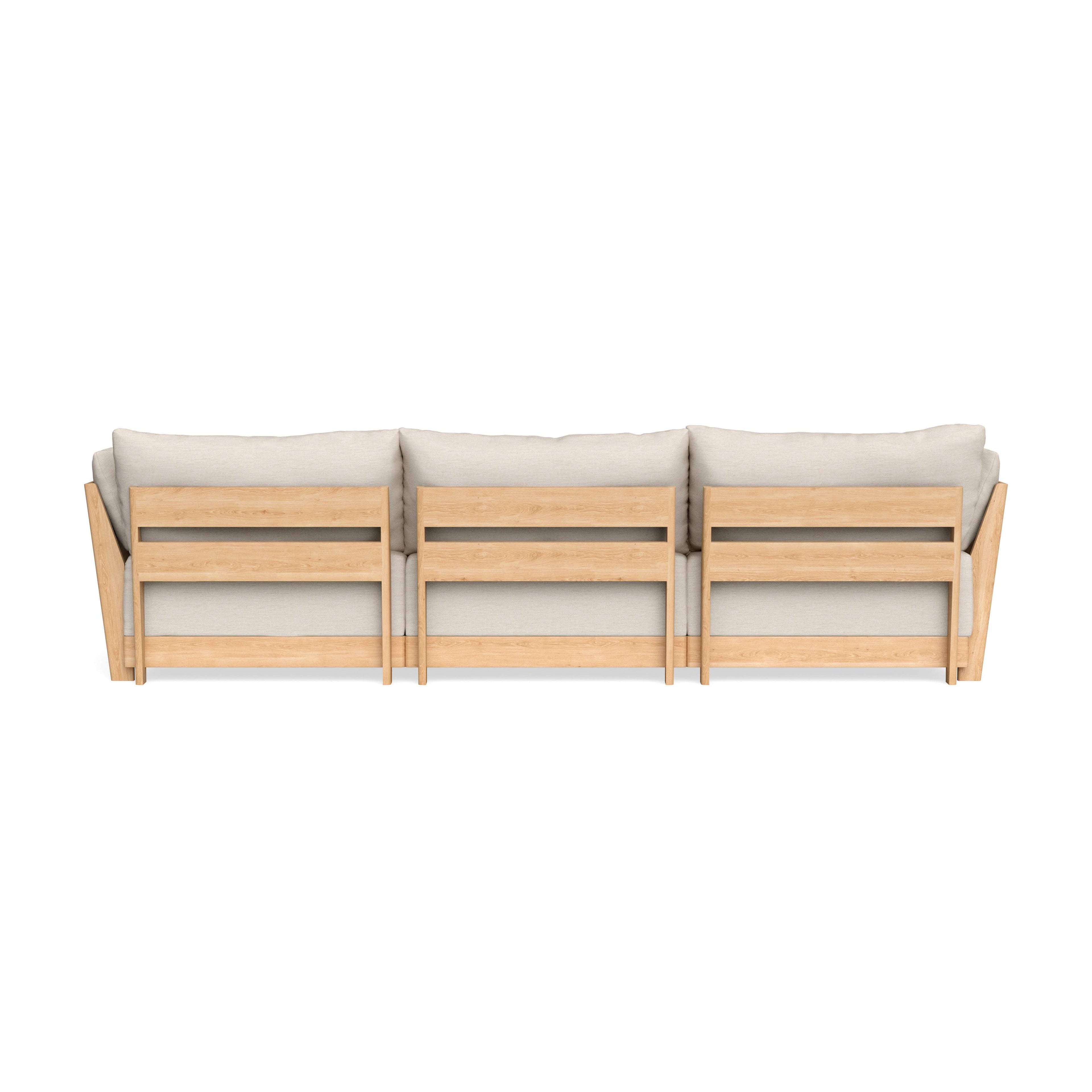 Modular Bondi Latte 3-Seater Daybed Sofa Sectional in Seashell | Memory Foam Blend
