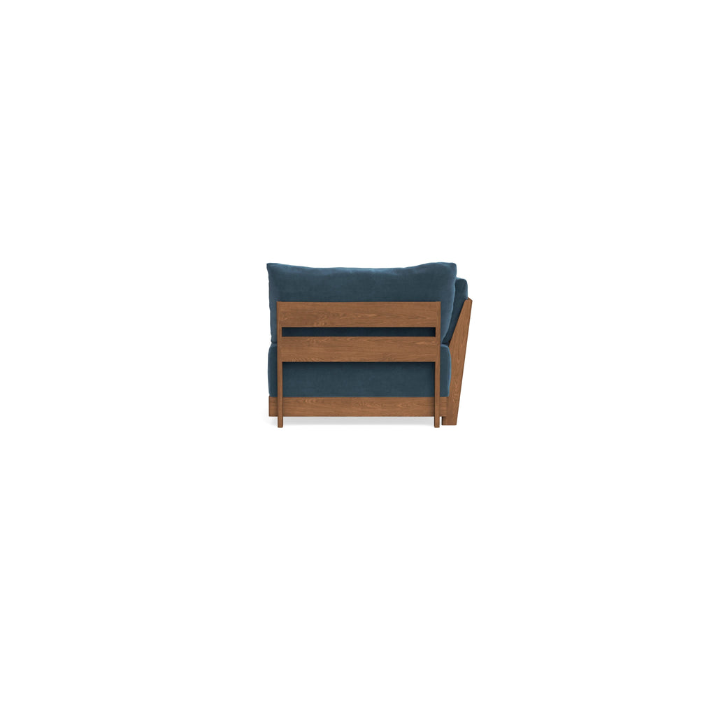 Modular Bondi Espresso End Chair in Oxford Blue | Classic Blend