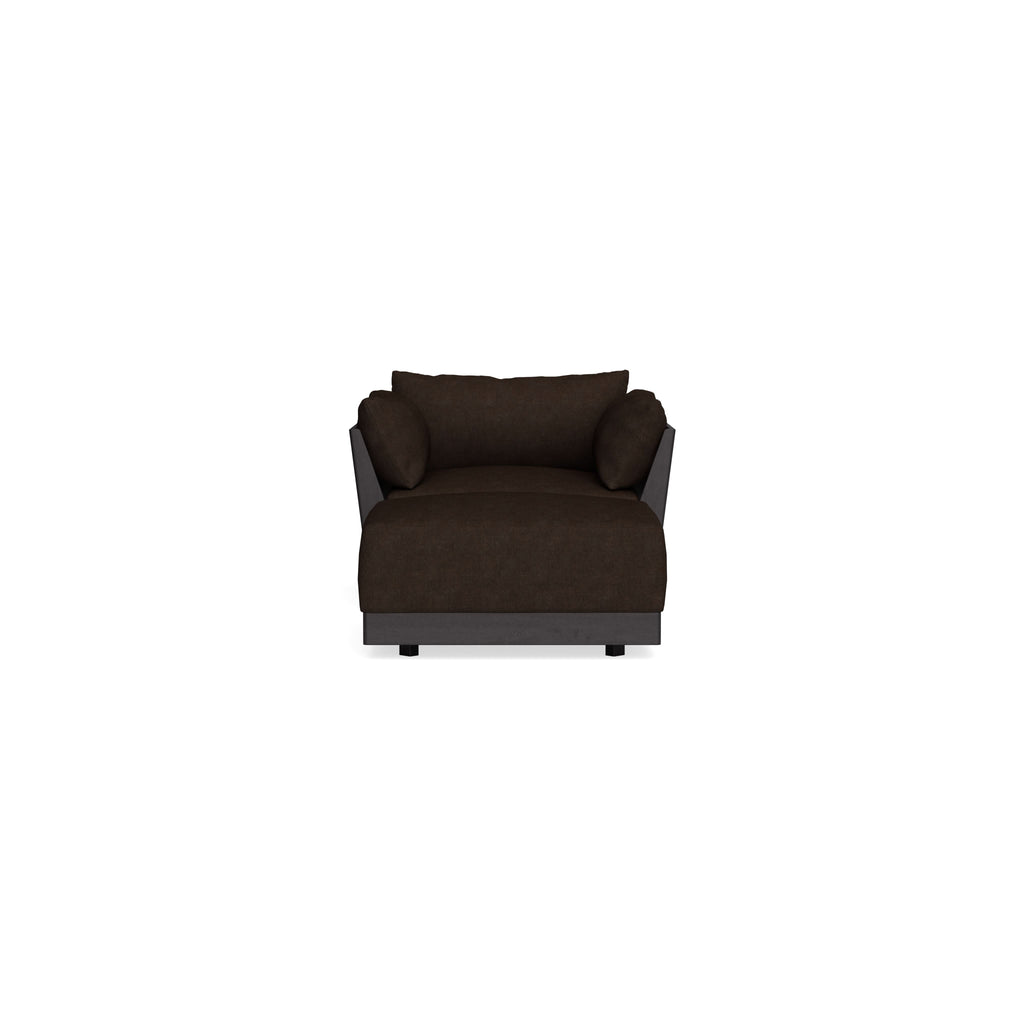 Modular Bondi Black Armchair + Ottoman in Espresso | Classic Blend