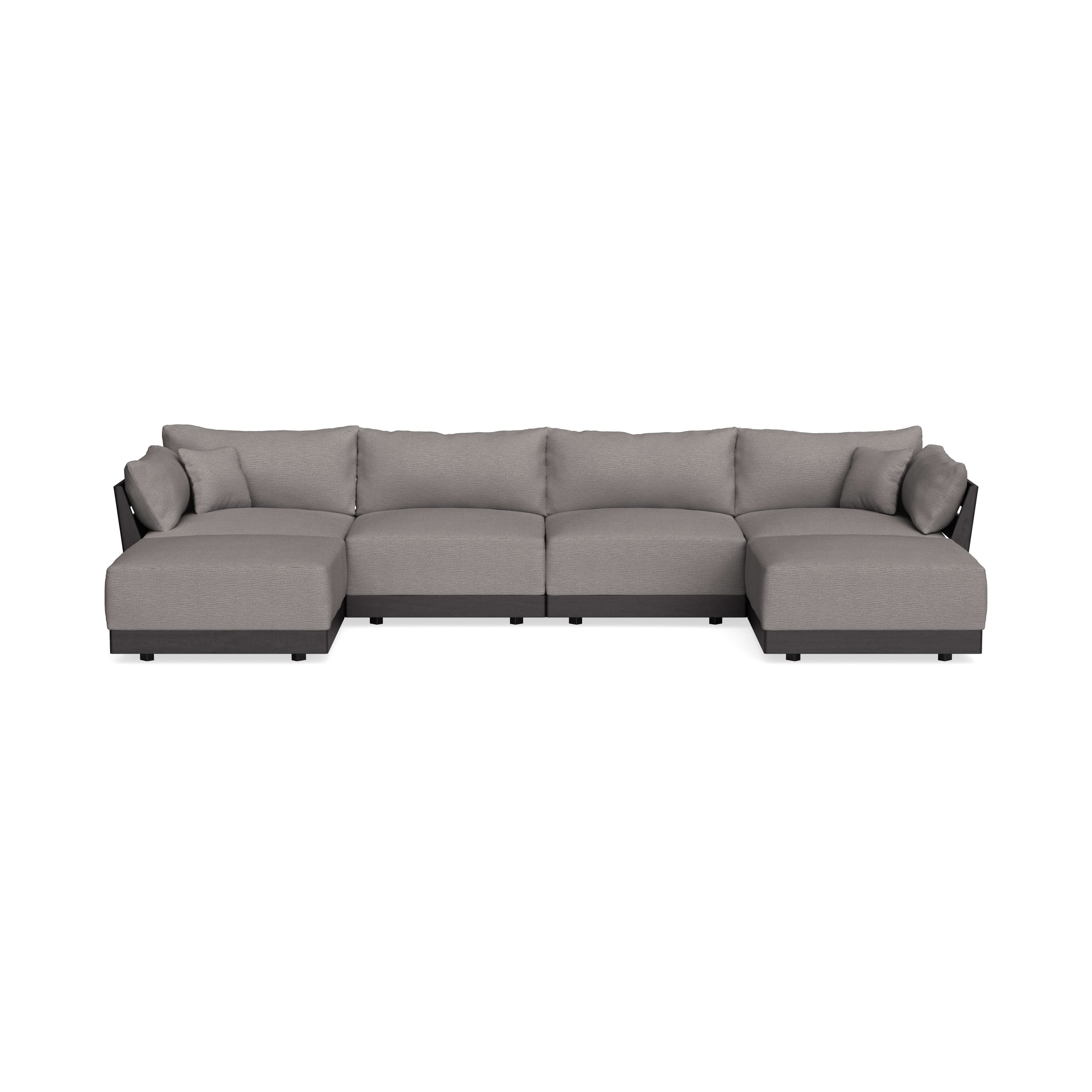Modular Bondi Black 4-Seater U-Sectional in Cement | Classic Blend