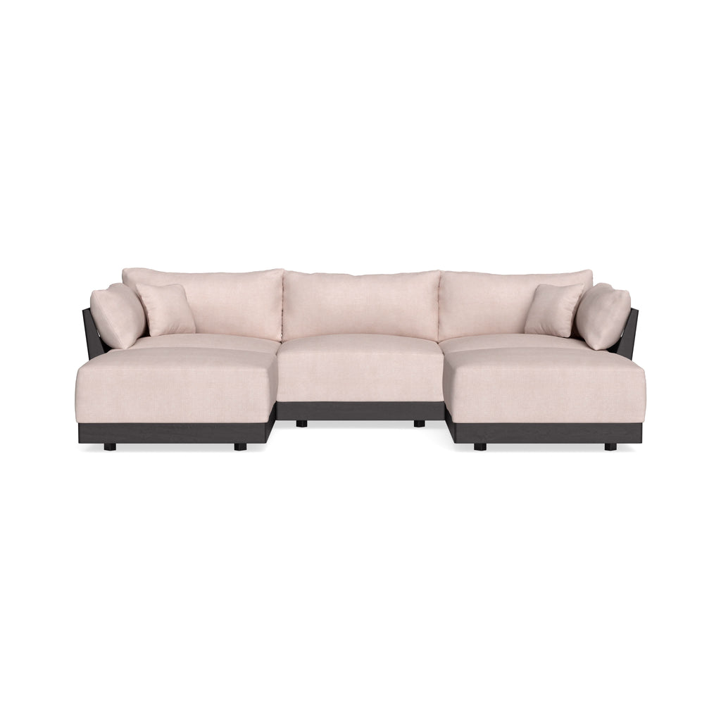 Modular Bondi Black 3-Seater U-Sectional in Blush | Memory Foam Blend
