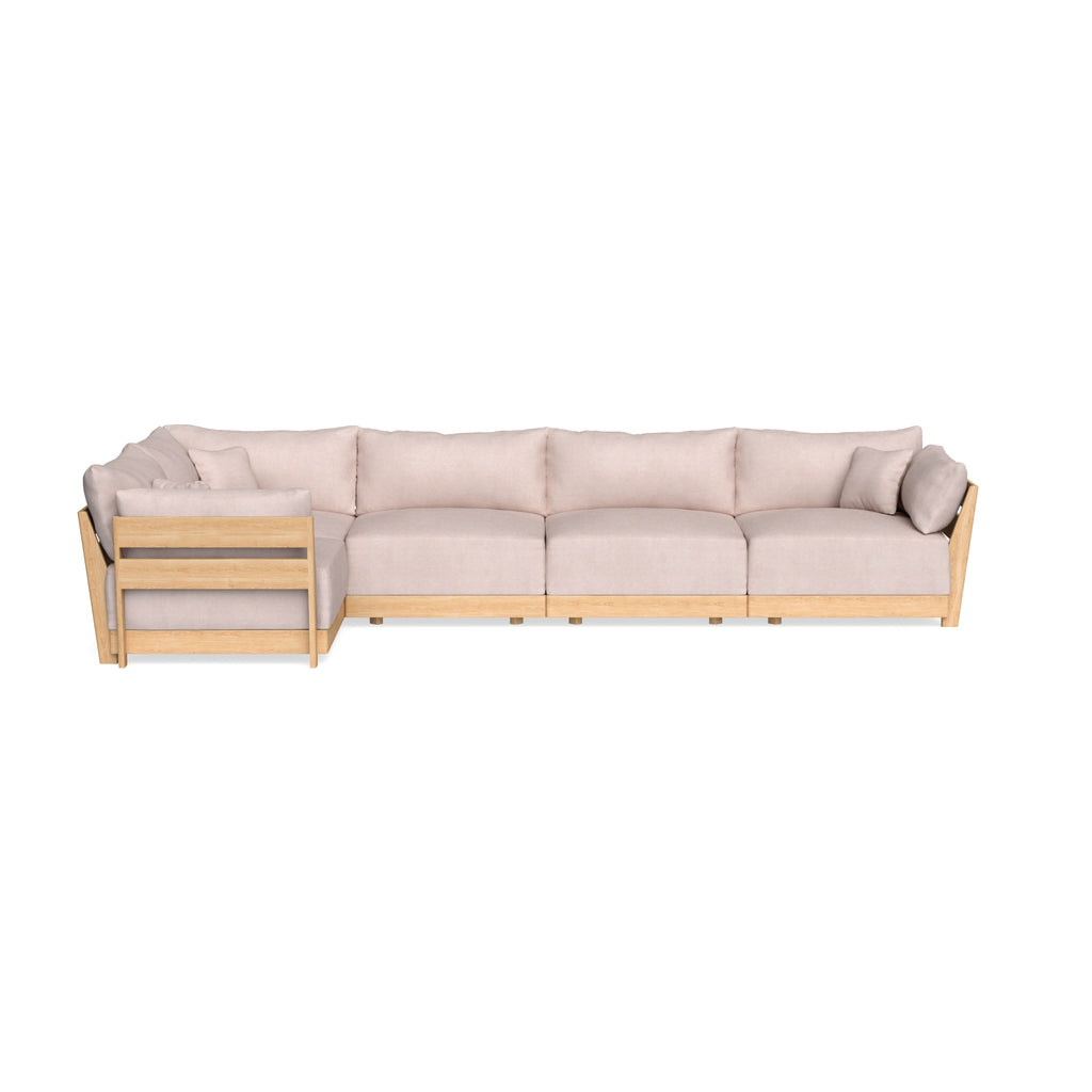Modular Bondi Latte 5-Seater L-Sectional in Blush | Classic Blend