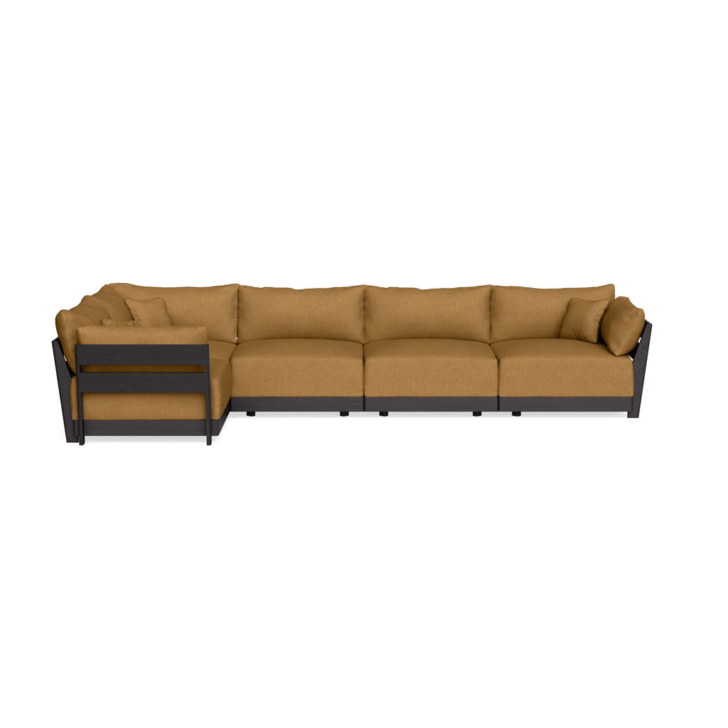 Modular Bondi Black 5-Seater L-Sectional in Dijon | Classic Blend