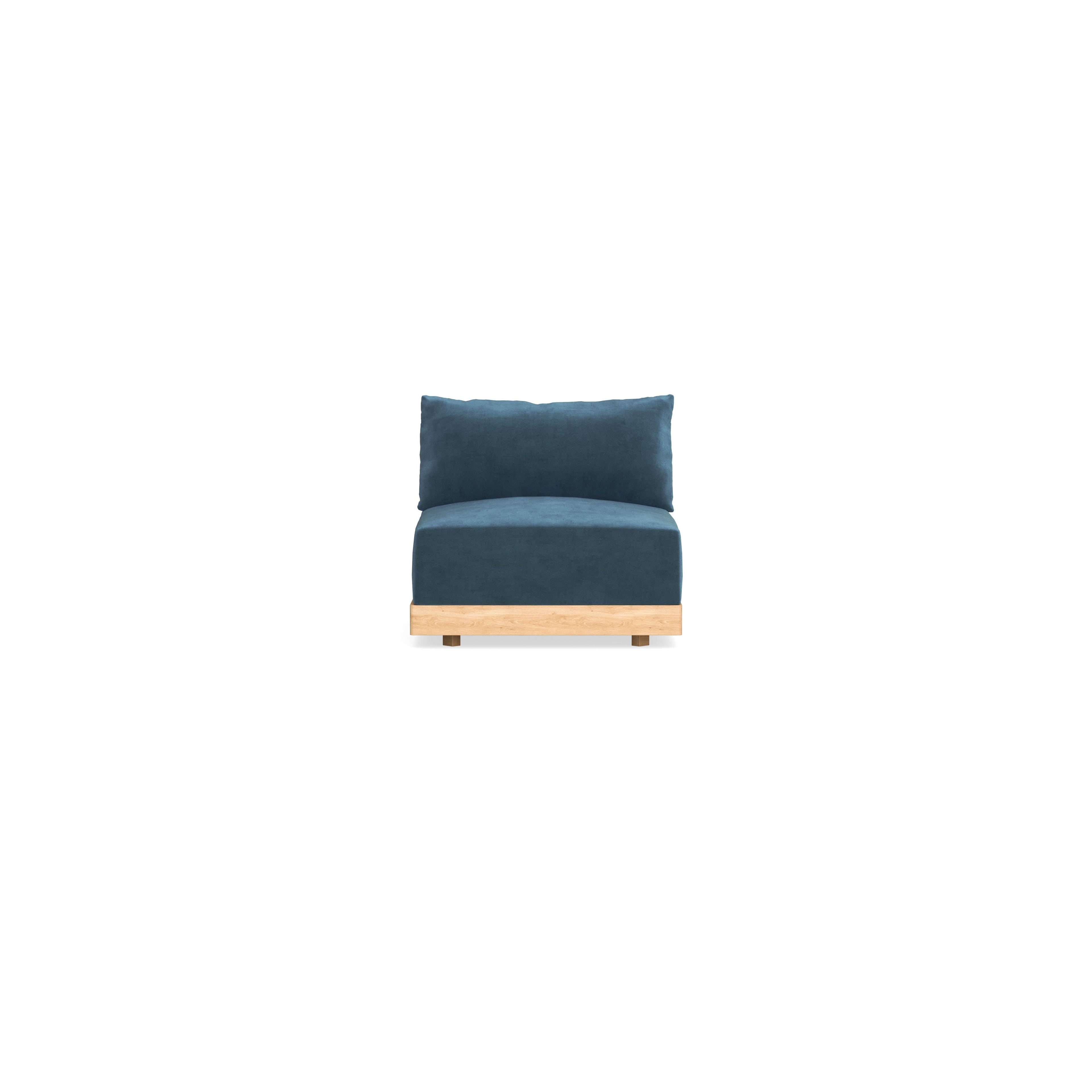 Modular Bondi Latte Armless Chair in Oxford Blue | Classic Blend
