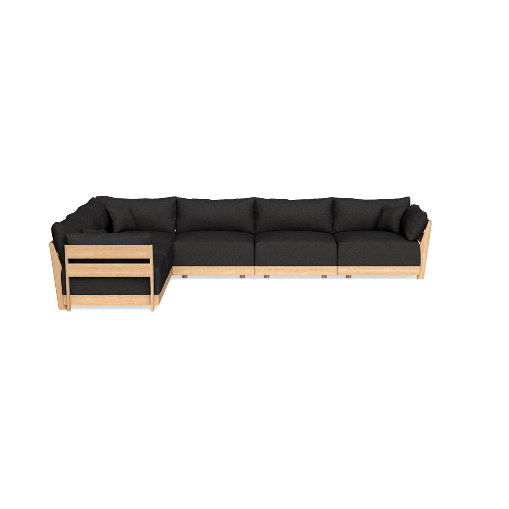 Modular Bondi Latte 6-Seater Corner Sectional in Peppercorn | Classic Blend