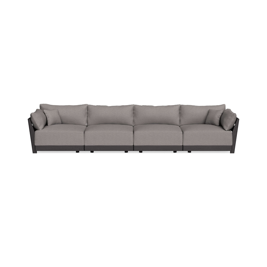 Modular Bondi Black 4-Seater Sofa in Cement | Memory Foam Blend