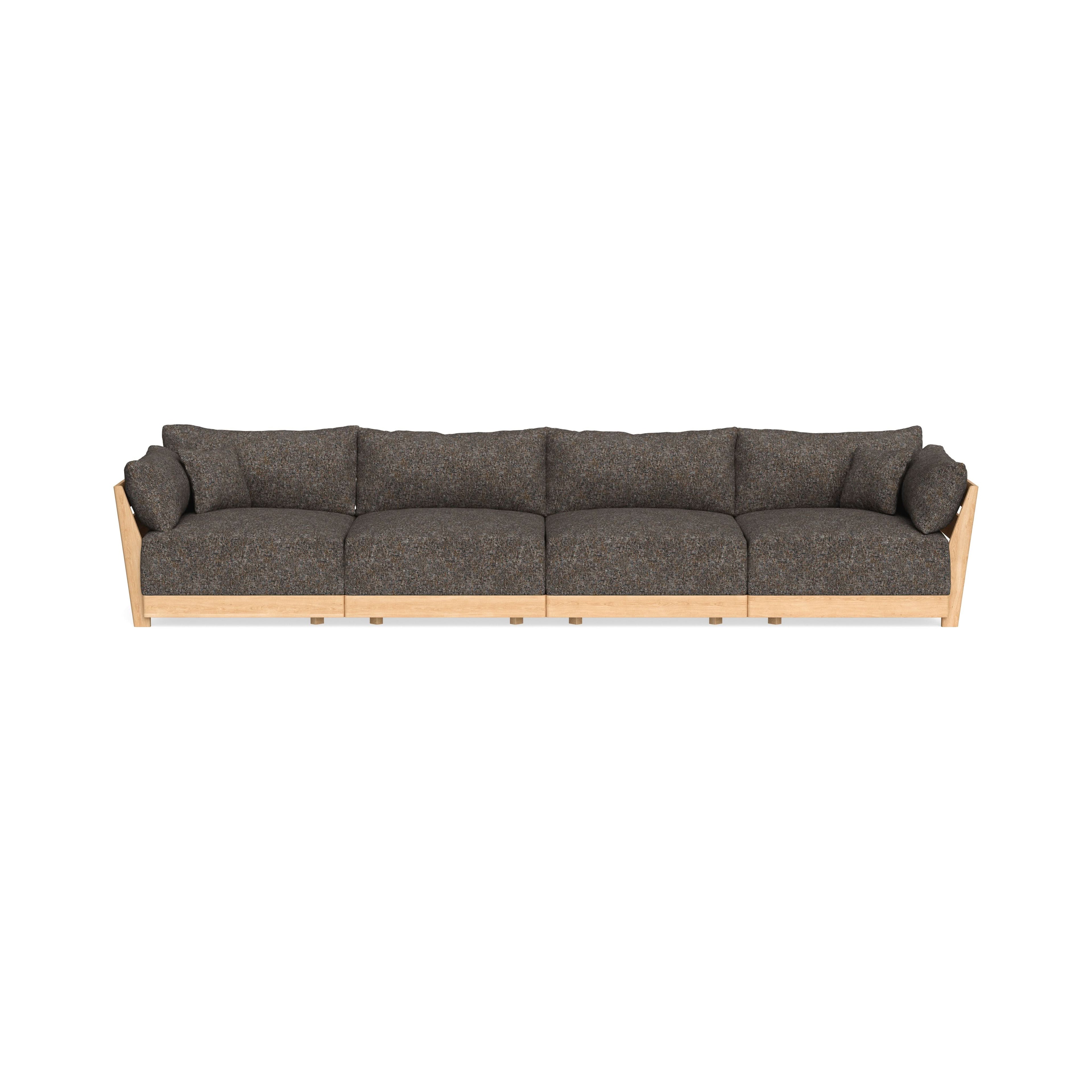 Modular Bondi Latte 4-Seater Sofa in Eclipse | Memory Foam Blend