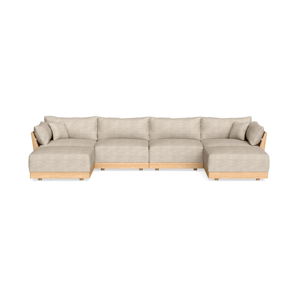 Modular Bondi Latte 4-Seater U-Sectional in Wheat | Classic Blend