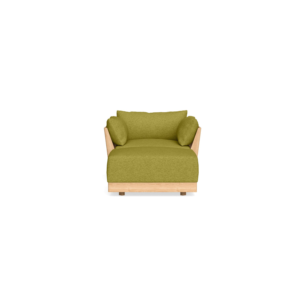 Modular Bondi Latte Armchair + Ottoman in Avocado | Classic Blend