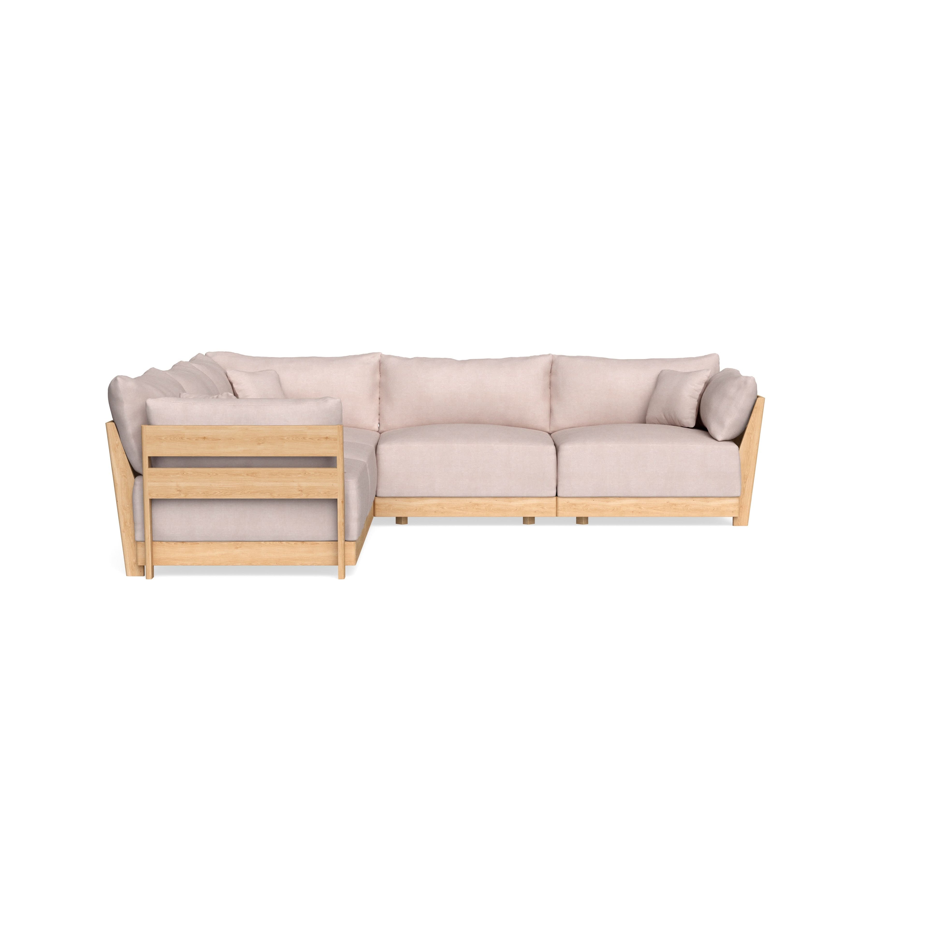 Modular Bondi Latte 5-Seater Corner Sectional in Blush | Classic Blend