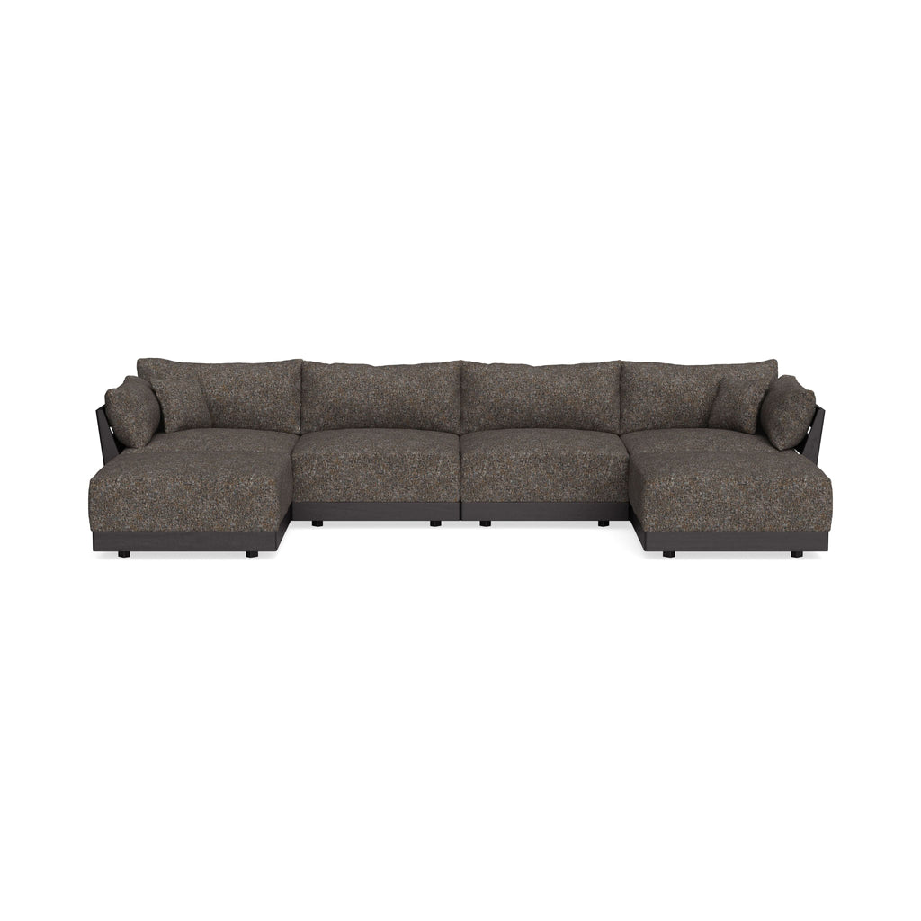 Modular Bondi Black 4-Seater U-Sectional in Eclipse | Classic Blend