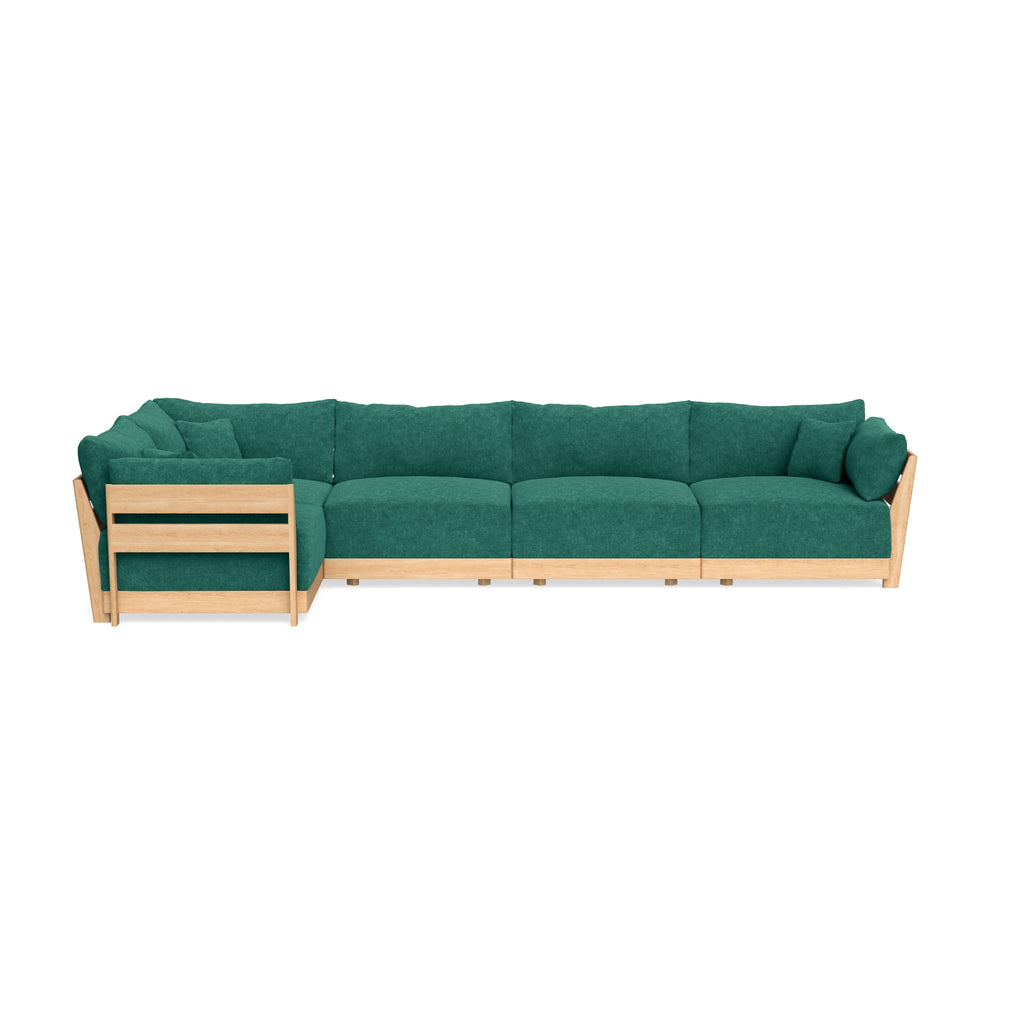 Slipcover Only - Modular Bondi 5-Seater L-Sectional in Jade Green