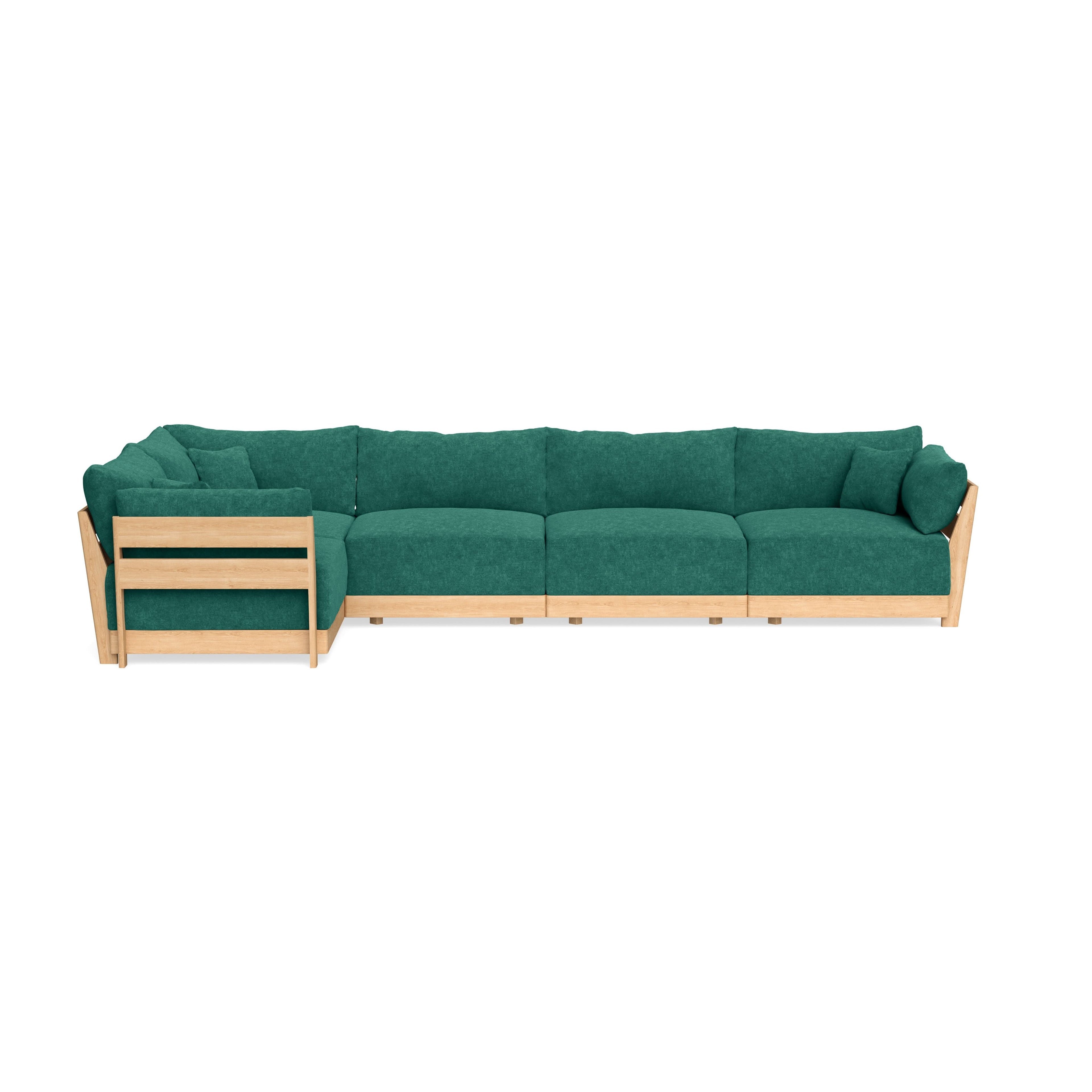 Slipcover Only - Modular Bondi 5-Seater L-Sectional in Jade Green