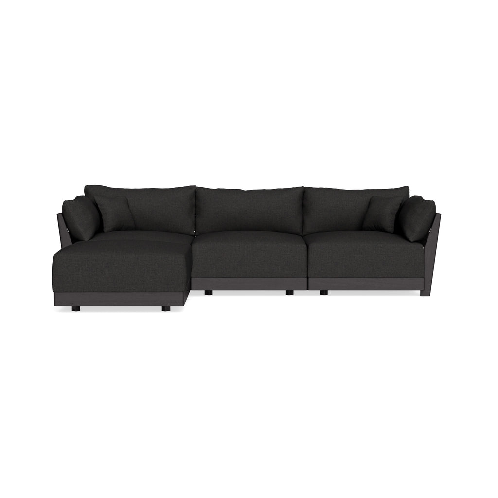 Modular Bondi Black 3-Seater Sectional in Peppercorn | Memory Foam Blend