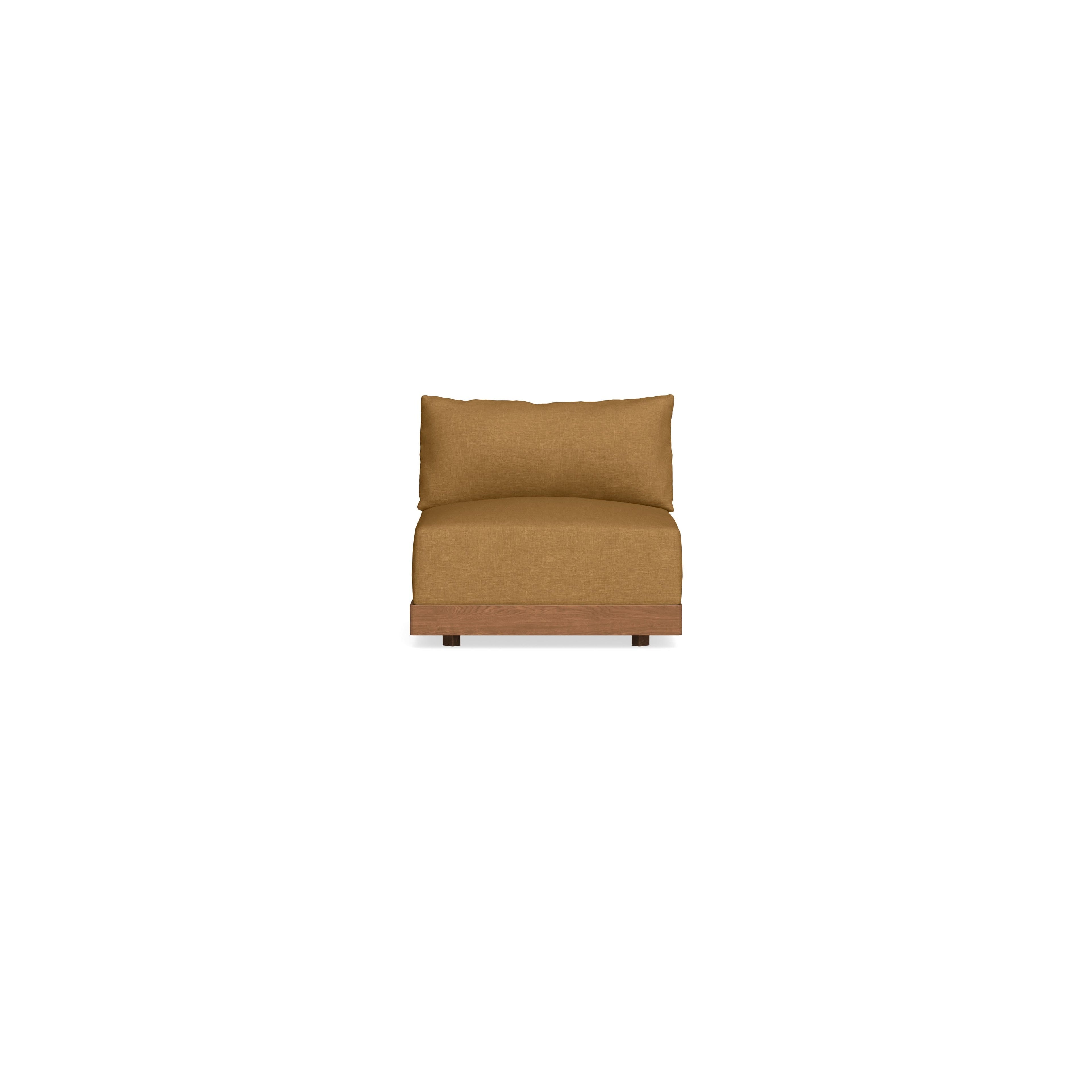 Modular Bondi Espresso Armless Chair in Dijon | Memory Foam Blend