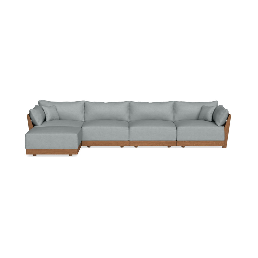Modular Bondi Espresso 4-Seater Sectional in Light Steel | Classic Blend