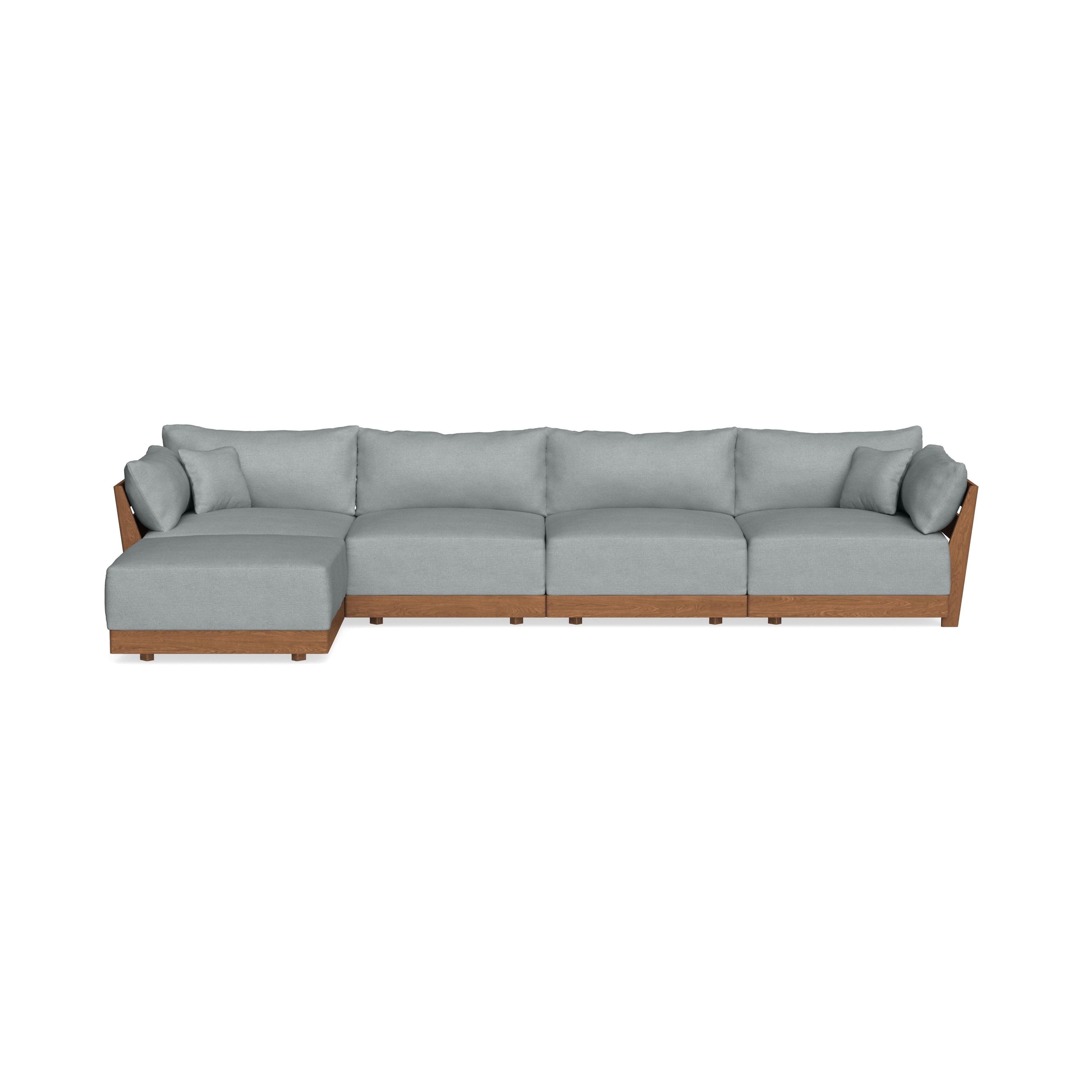 Modular Bondi Espresso 4-Seater Sectional in Light Steel | Classic Blend