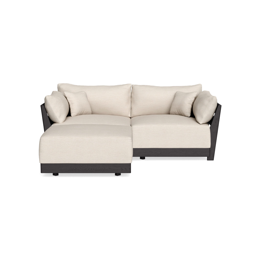 Modular Bondi Black 2-Seater Sectional in Seashell | Memory Foam Blend