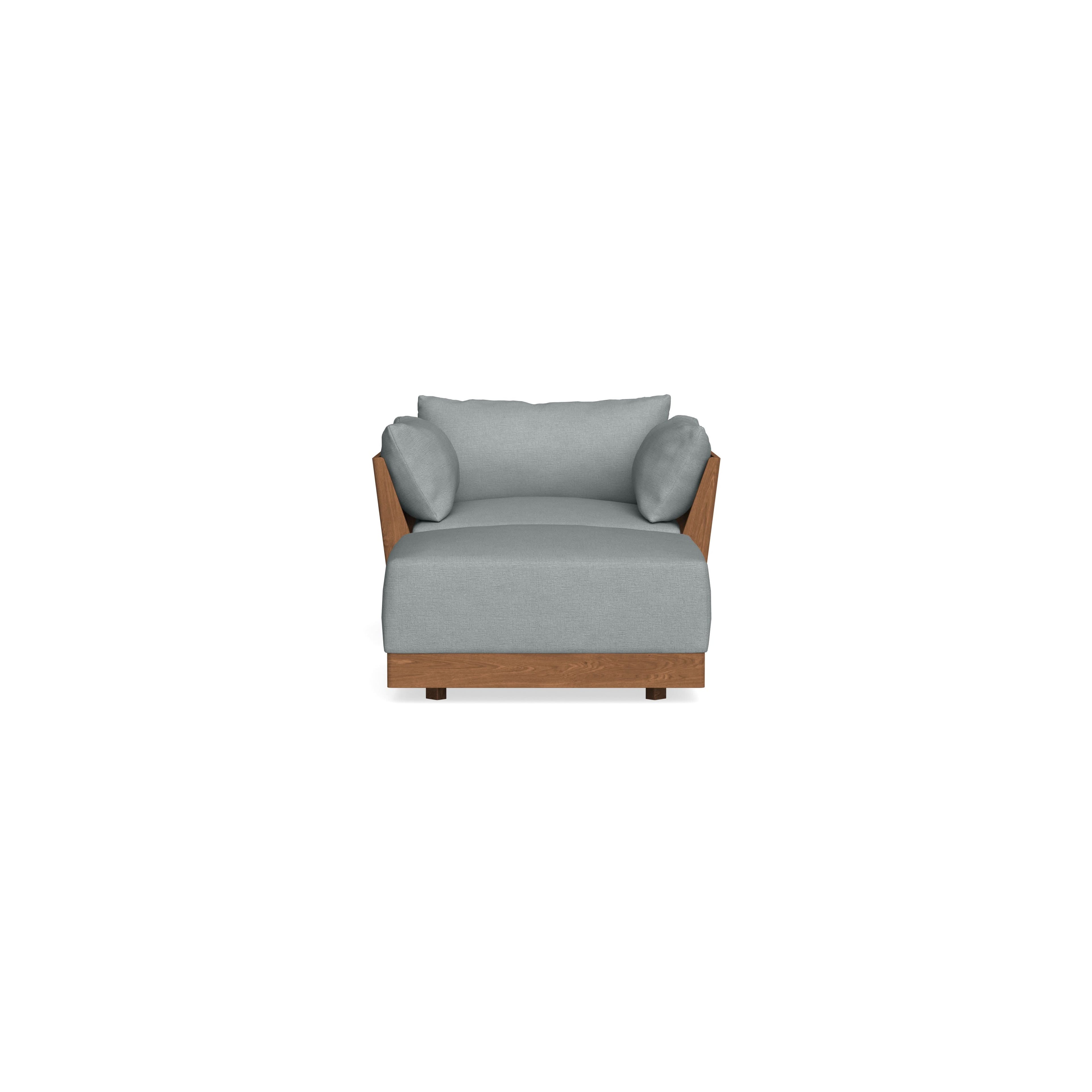 Modular Bondi Espresso Armchair + Ottoman in Light Steel | Memory Foam Blend