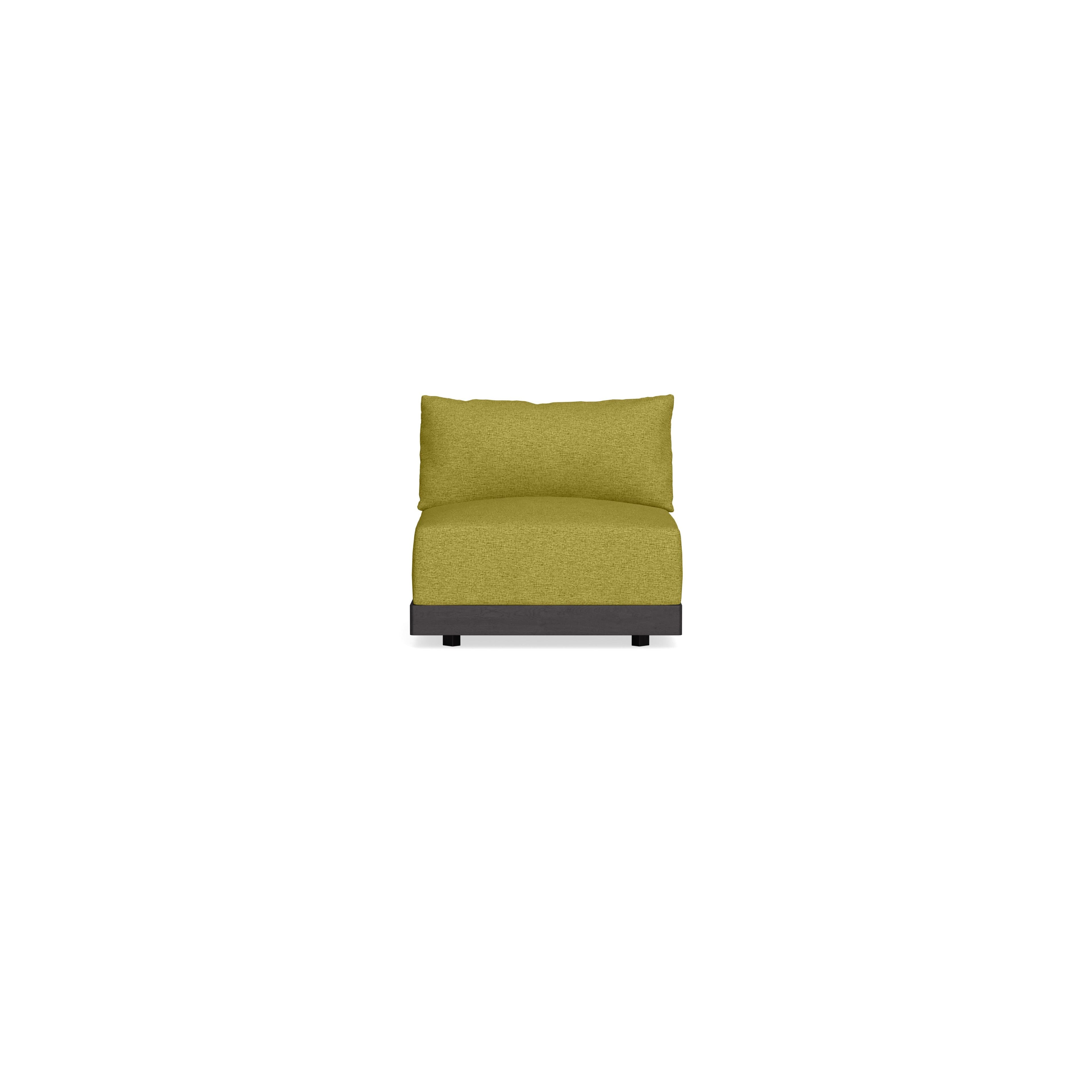 Modular Bondi Black Armless Chair in Avocado | Memory Foam Blend