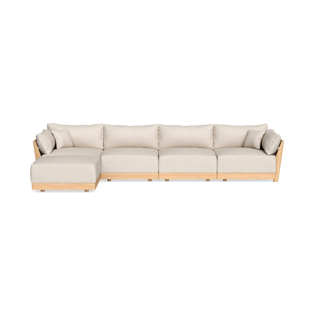 Modular Bondi Latte 4-Seater Sectional in Seashell | Classic Blend