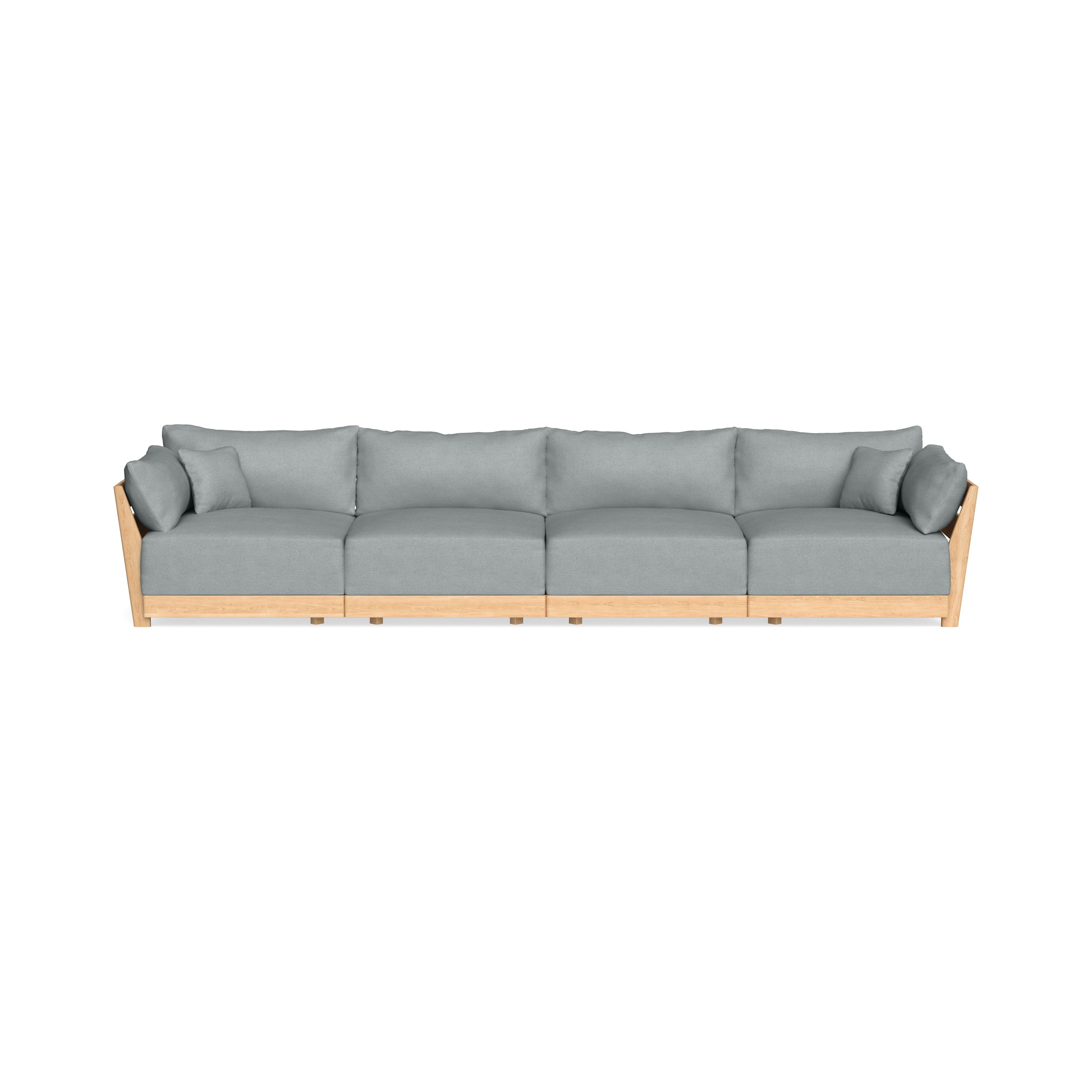 Modular Bondi Latte 4-Seater Sofa in Light Steel | Classic Blend