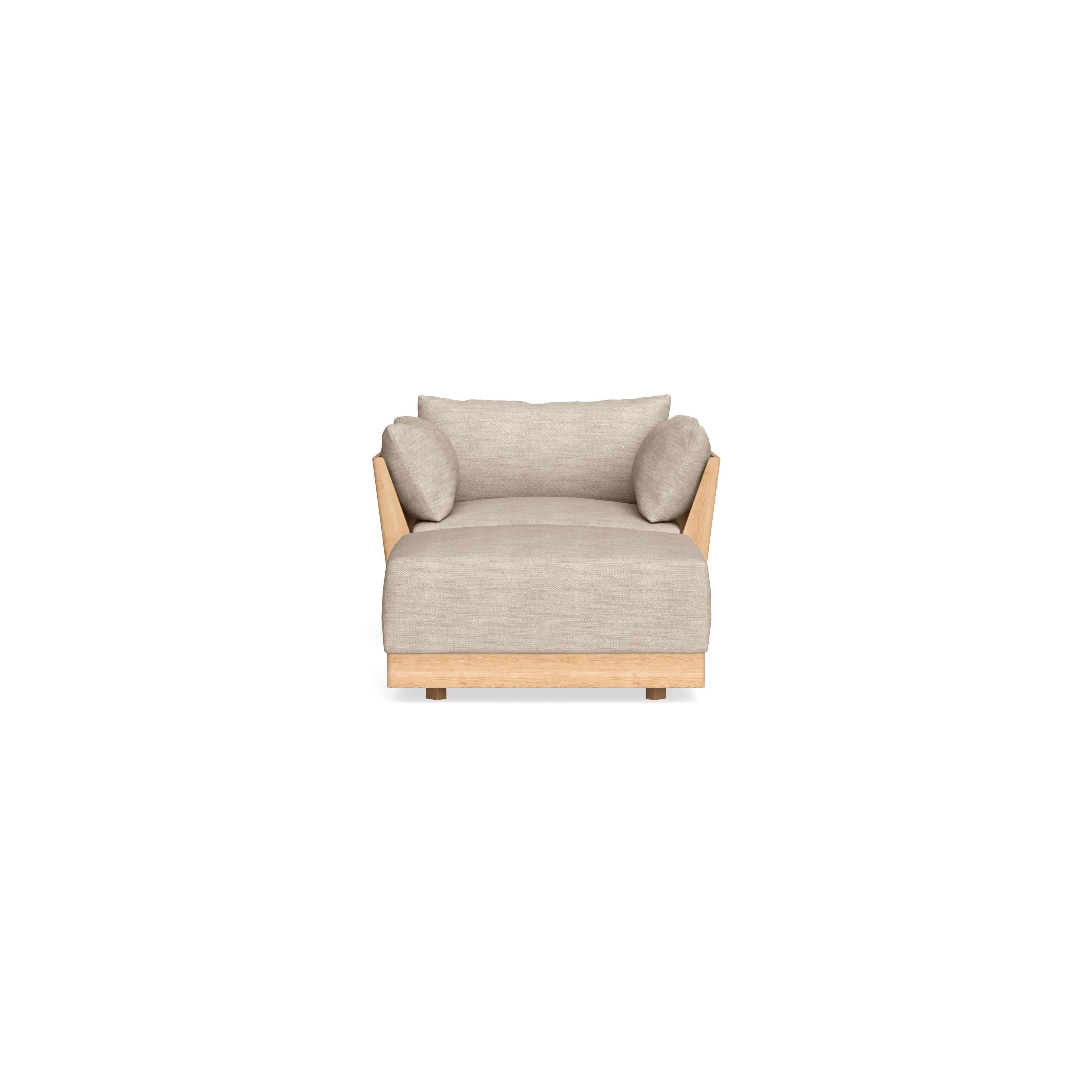Modular Bondi Latte Armchair + Ottoman in Wheat | Memory Foam Blend
