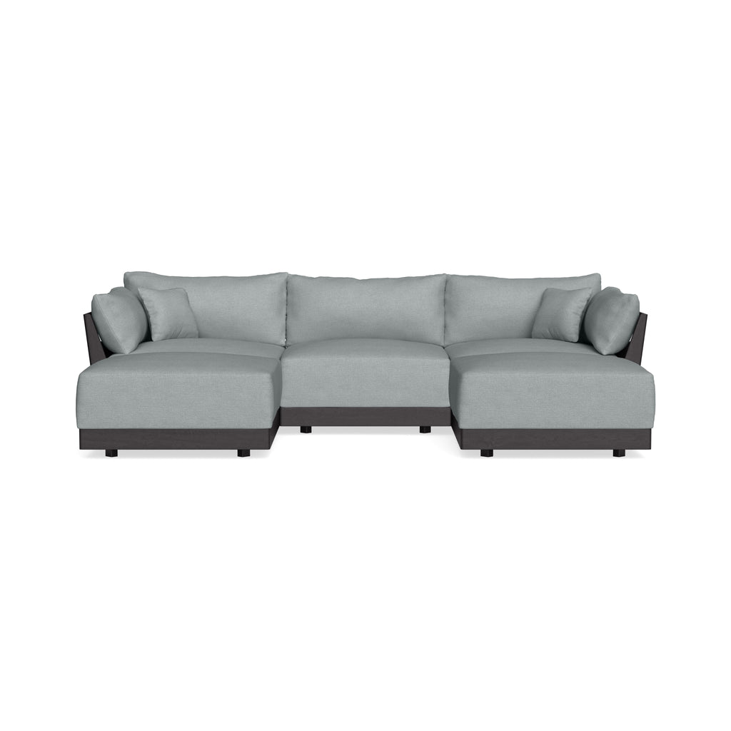 Modular Bondi Black 3-Seater U-Sectional in Light Steel | Memory Foam Blend