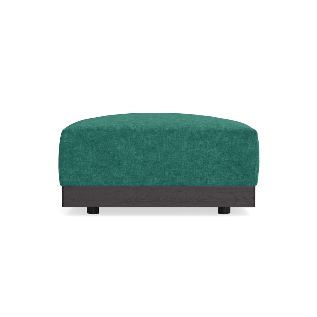 Modular Bondi Black Ottoman in Jade Green | Memory Foam Blend