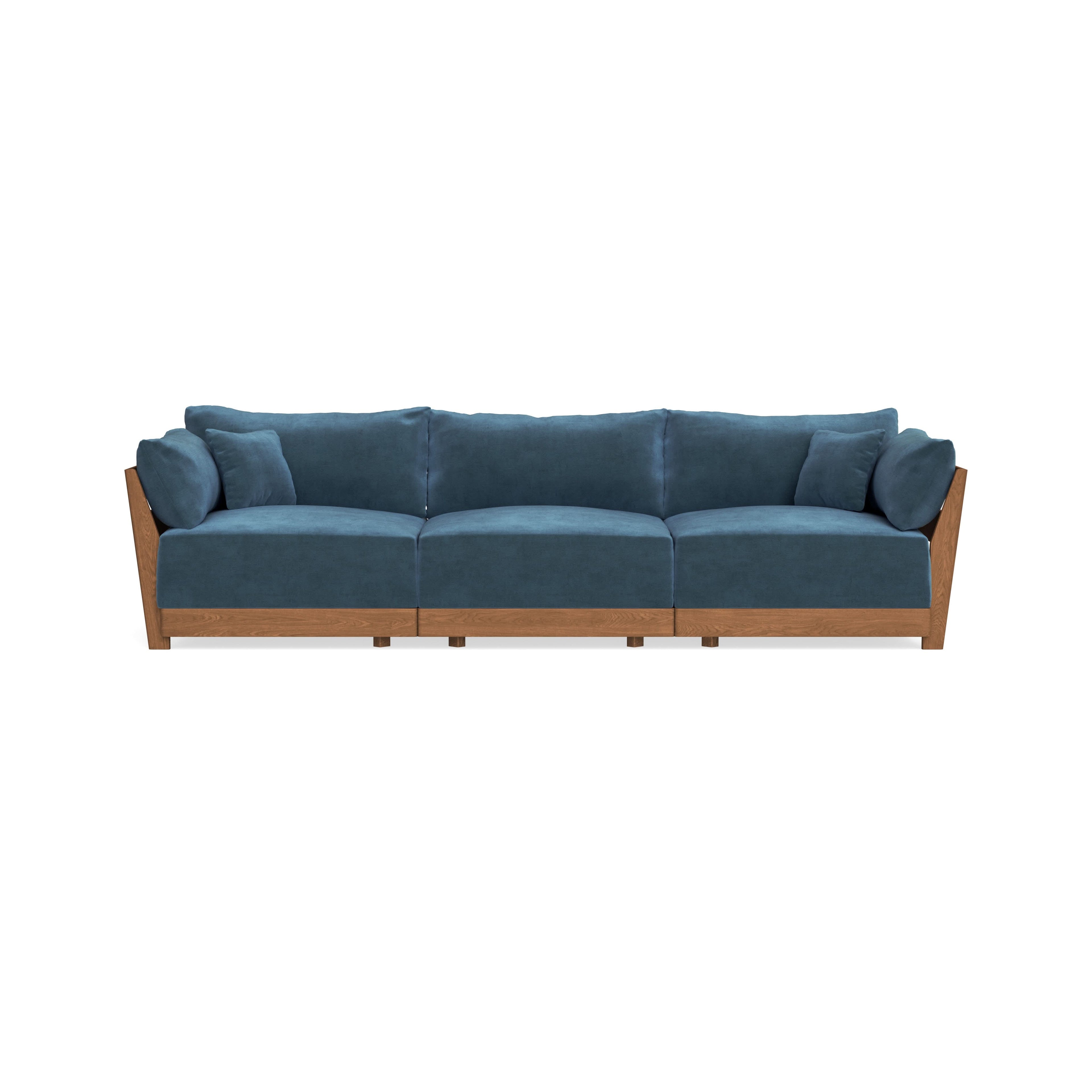 Modular Bondi Espresso 3-Seater Sofa in Oxford Blue | Classic Blend