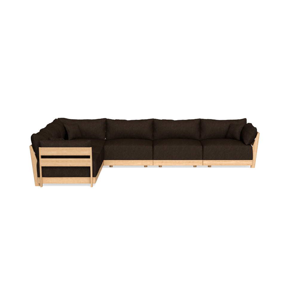 Modular Bondi Latte 6-Seater Corner Sectional in Espresso | Classic Blend