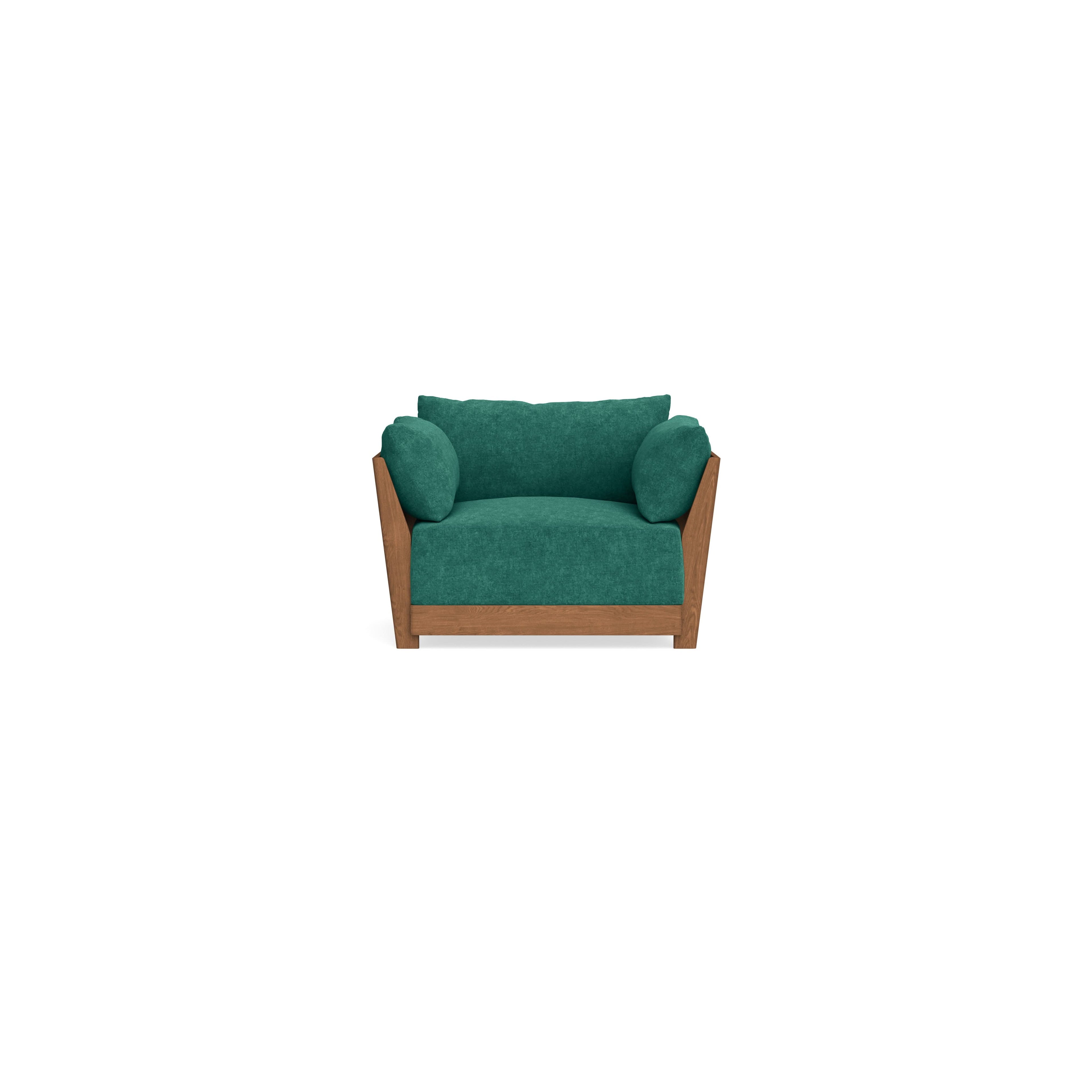 Modular Bondi Espresso Armchair in Jade Green | Memory Foam Blend