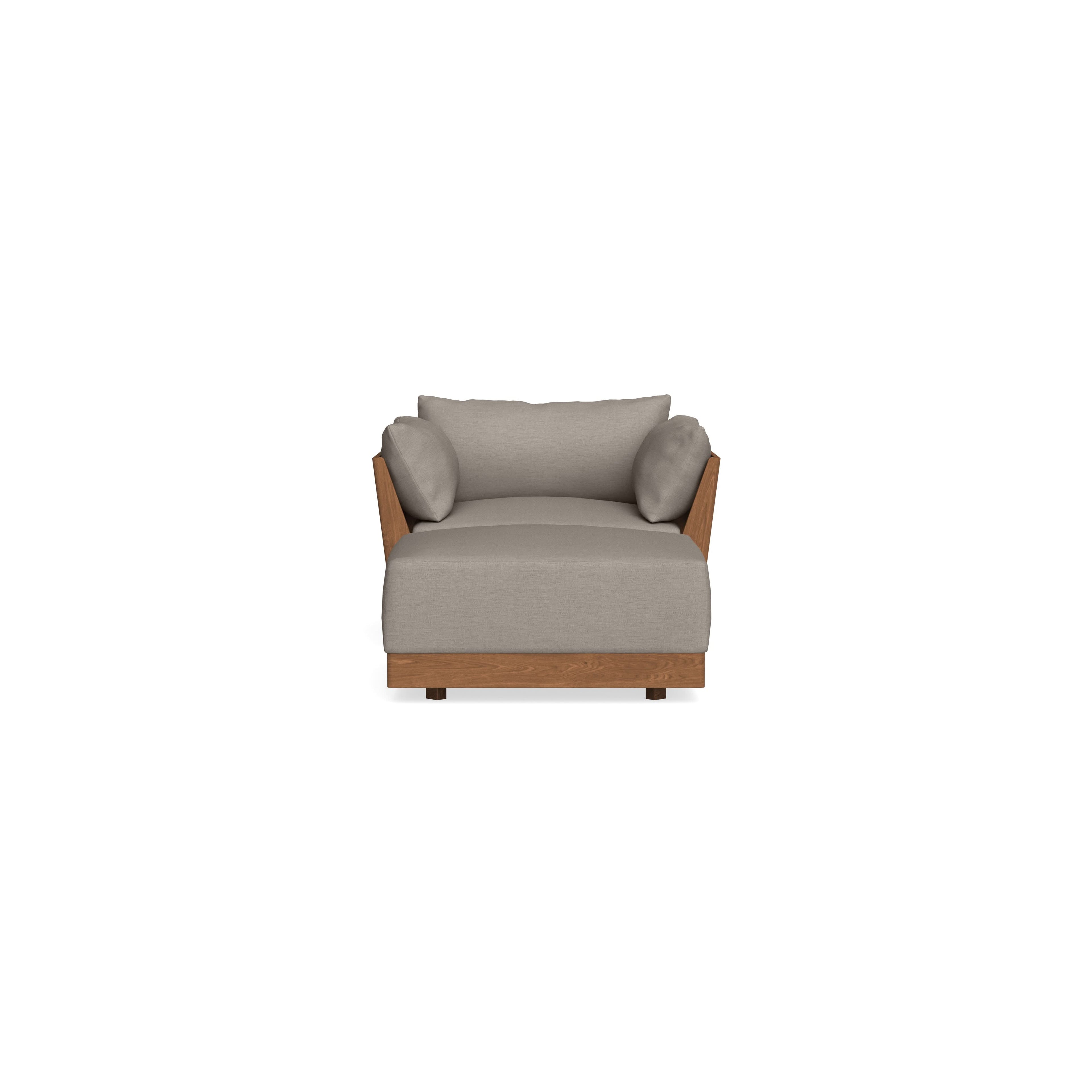 Modular Bondi Espresso Armchair + Ottoman in Cinder Gray | Classic Blend