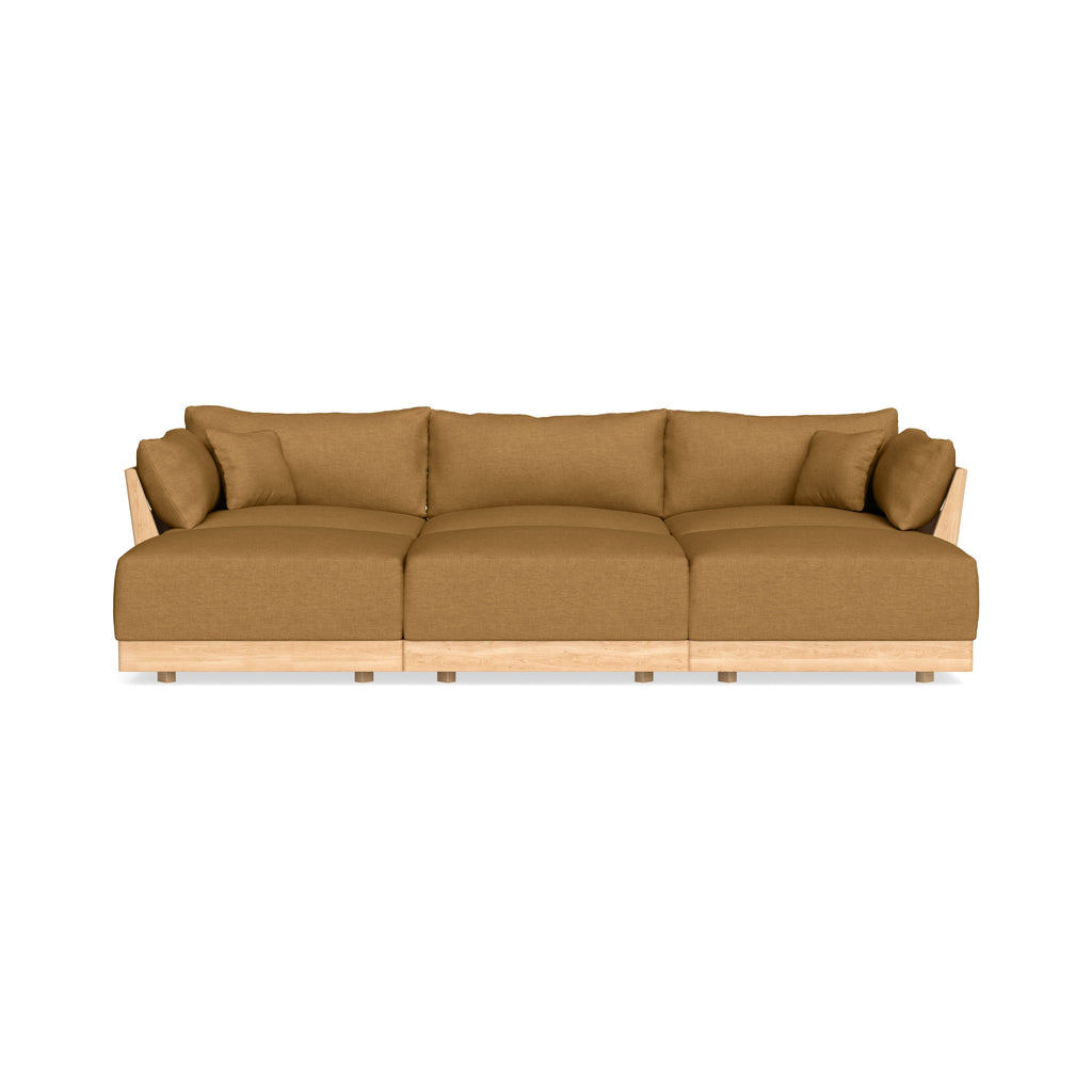 Modular Bondi Latte 3-Seater Daybed Sofa Sectional in Dijon | Memory Foam Blend