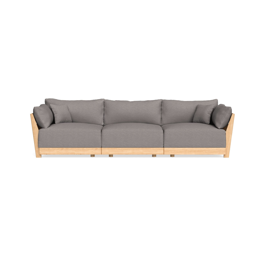 Modular Bondi Latte 3-Seater Sofa in Cement | Memory Foam Blend