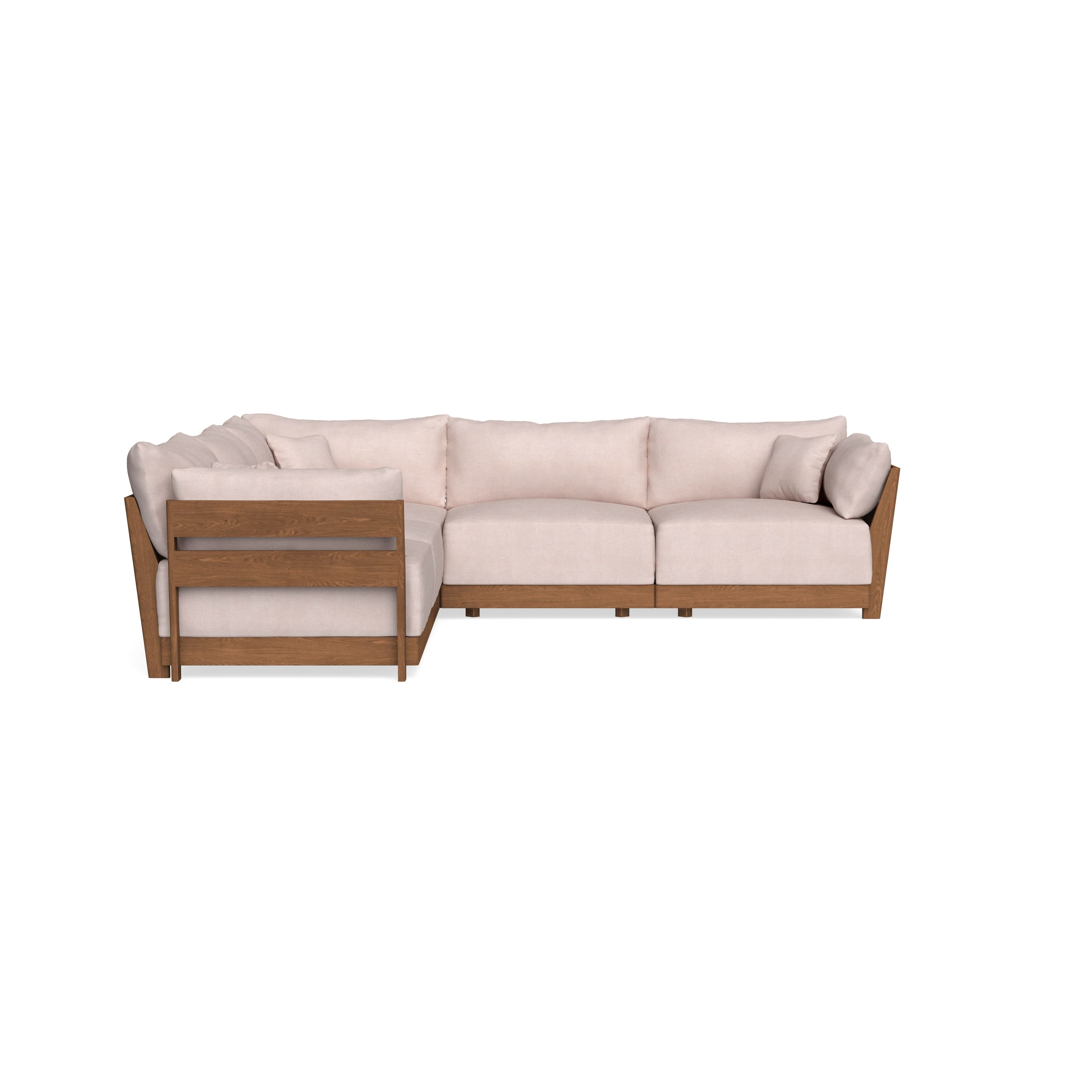 Modular Bondi Espresso 5-Seater Corner Sectional in Blush | Memory Foam Blend