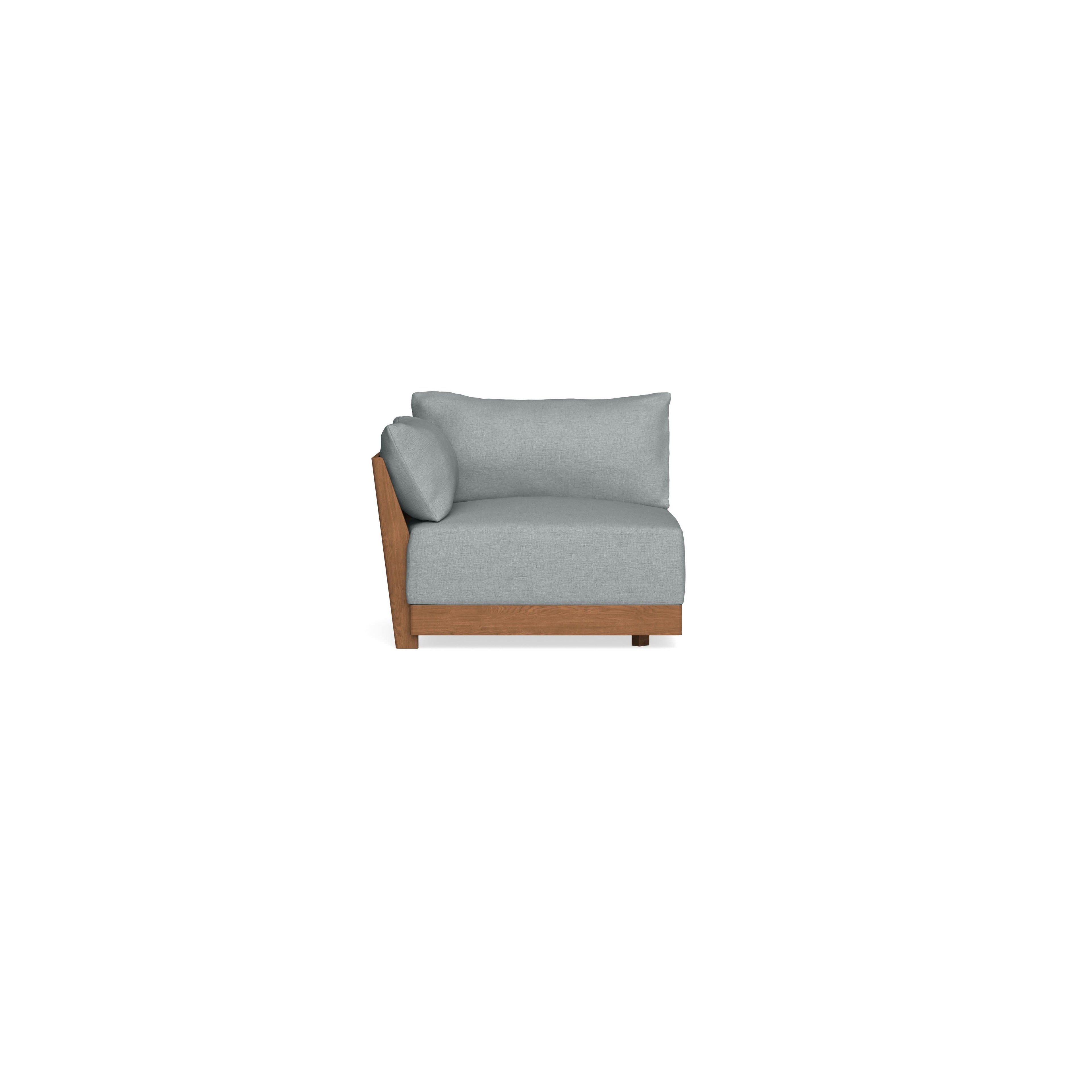 Modular Bondi Espresso End Chair in Light Steel | Memory Foam Blend