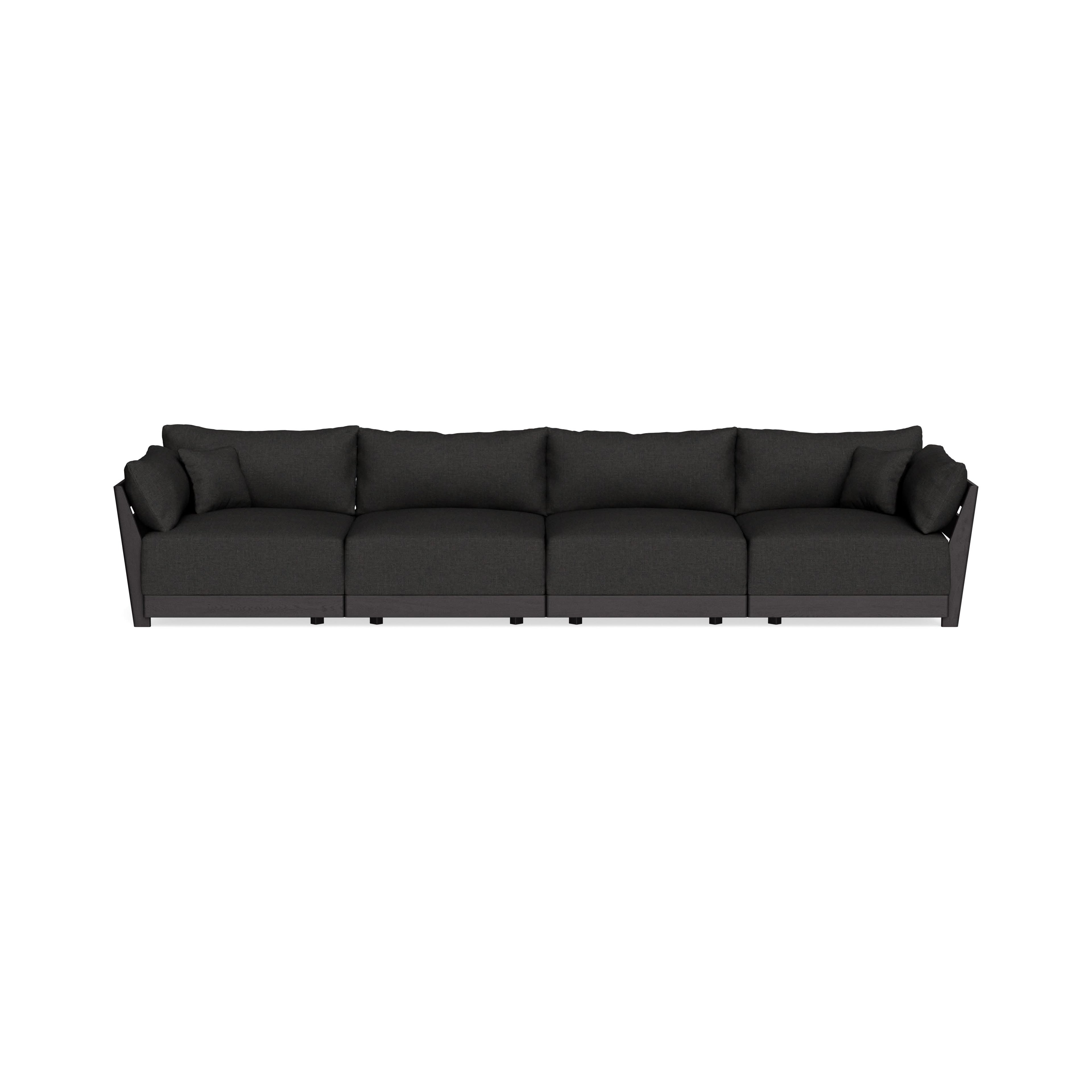 Modular Bondi Black 4-Seater Sofa in Peppercorn | Classic Blend