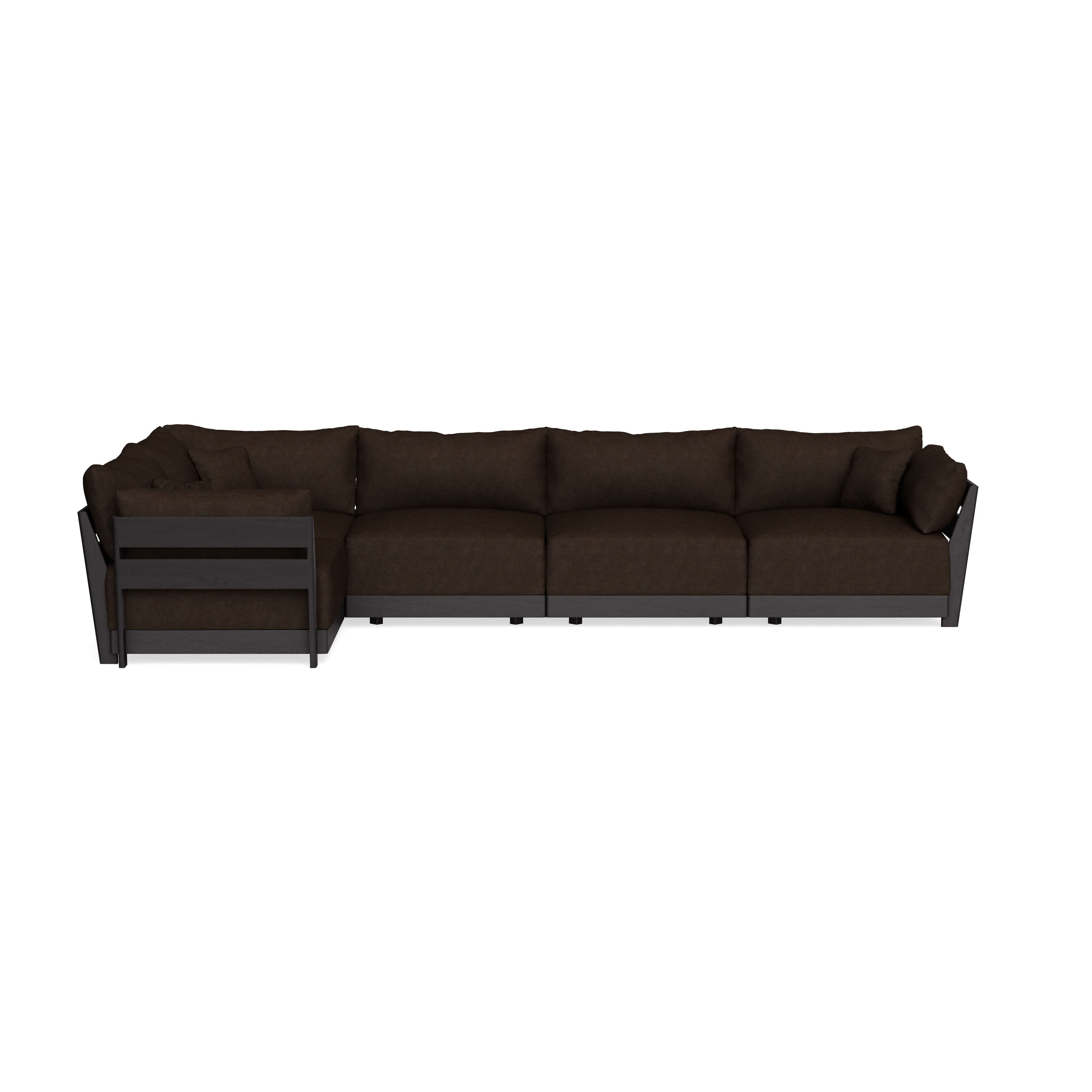 Modular Bondi Black 5-Seater L-Sectional in Espresso | Classic Blend