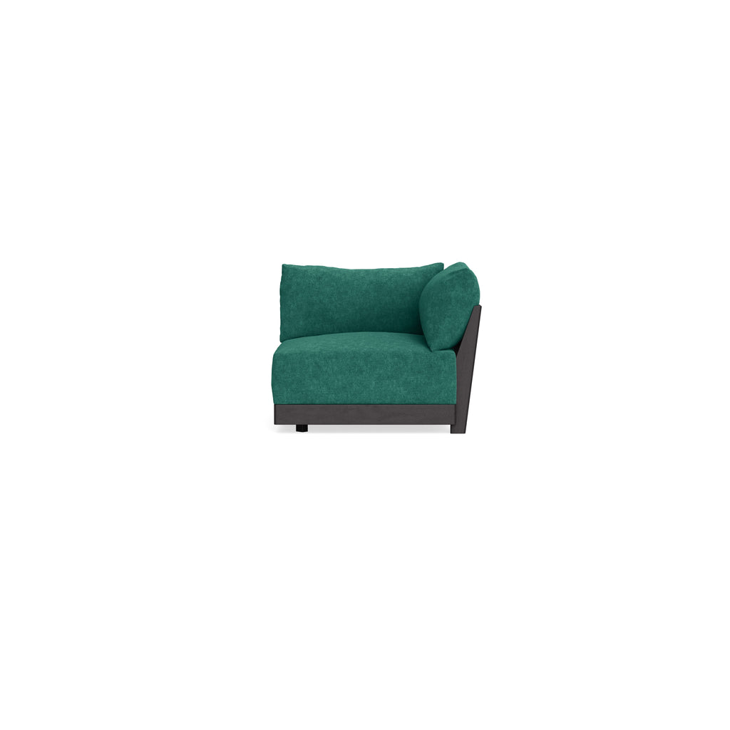 Modular Bondi Black Corner Chair in Jade Green | Memory Foam Blend