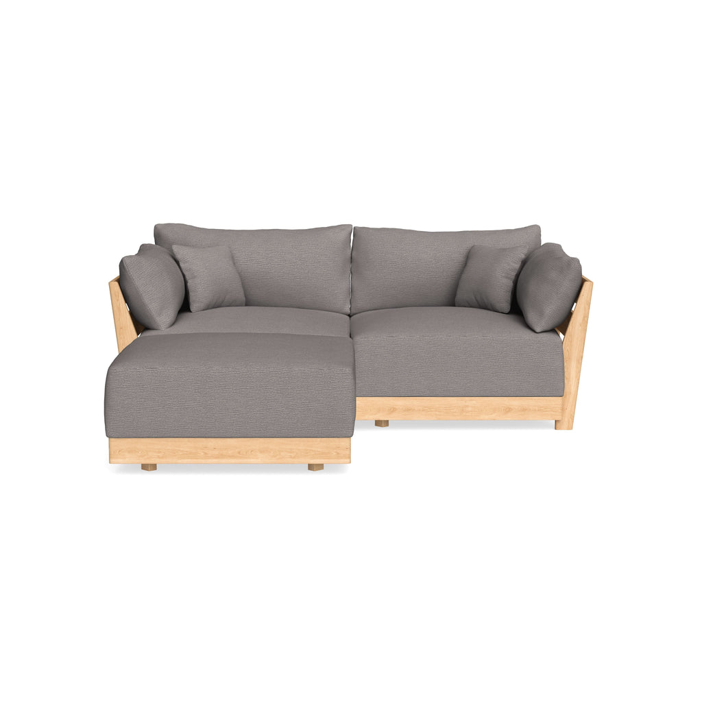Modular Bondi Latte 2-Seater Sectional in Cement | Memory Foam Blend