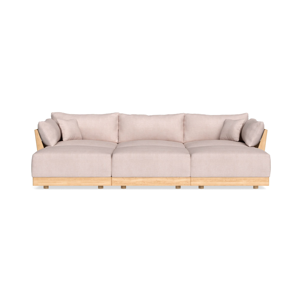 Modular Bondi Latte 3-Seater Daybed Sofa Sectional in Blush | Classic Blend