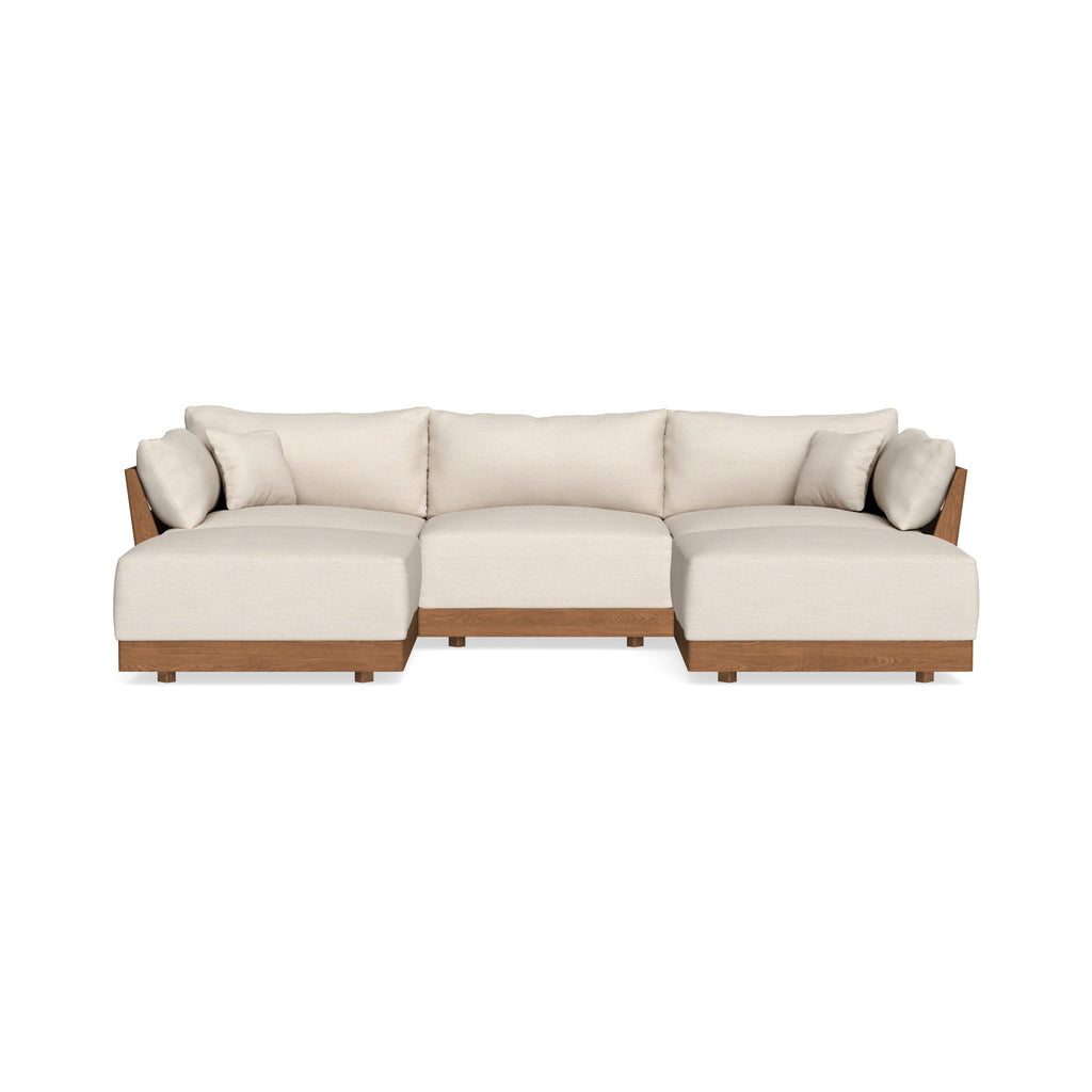 Modular Bondi Espresso 3-Seater U-Sectional in Seashell | Memory Foam Blend