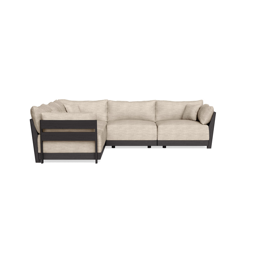 Modular Bondi Black 5-Seater Corner Sectional in Wheat | Memory Foam Blend