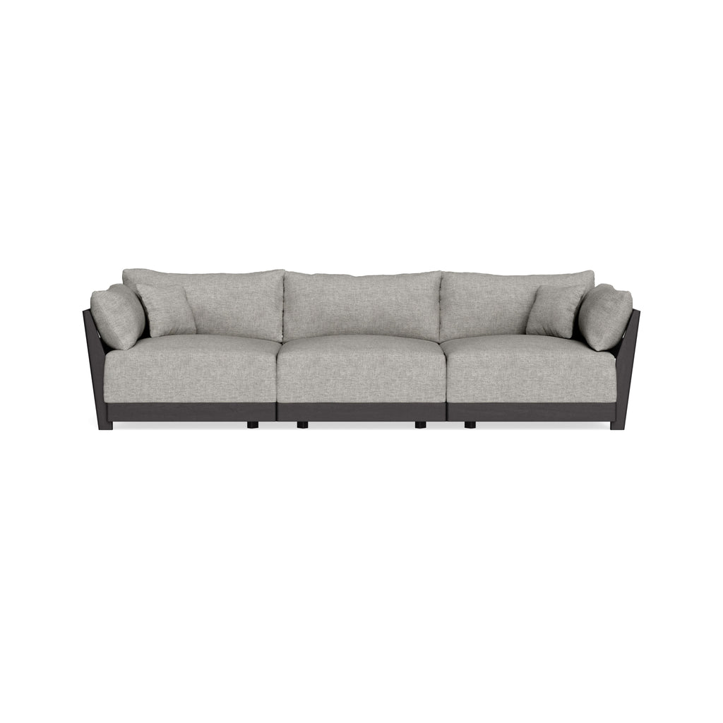 Modular Bondi Black 3-Seater Sofa in Fog | Memory Foam Blend