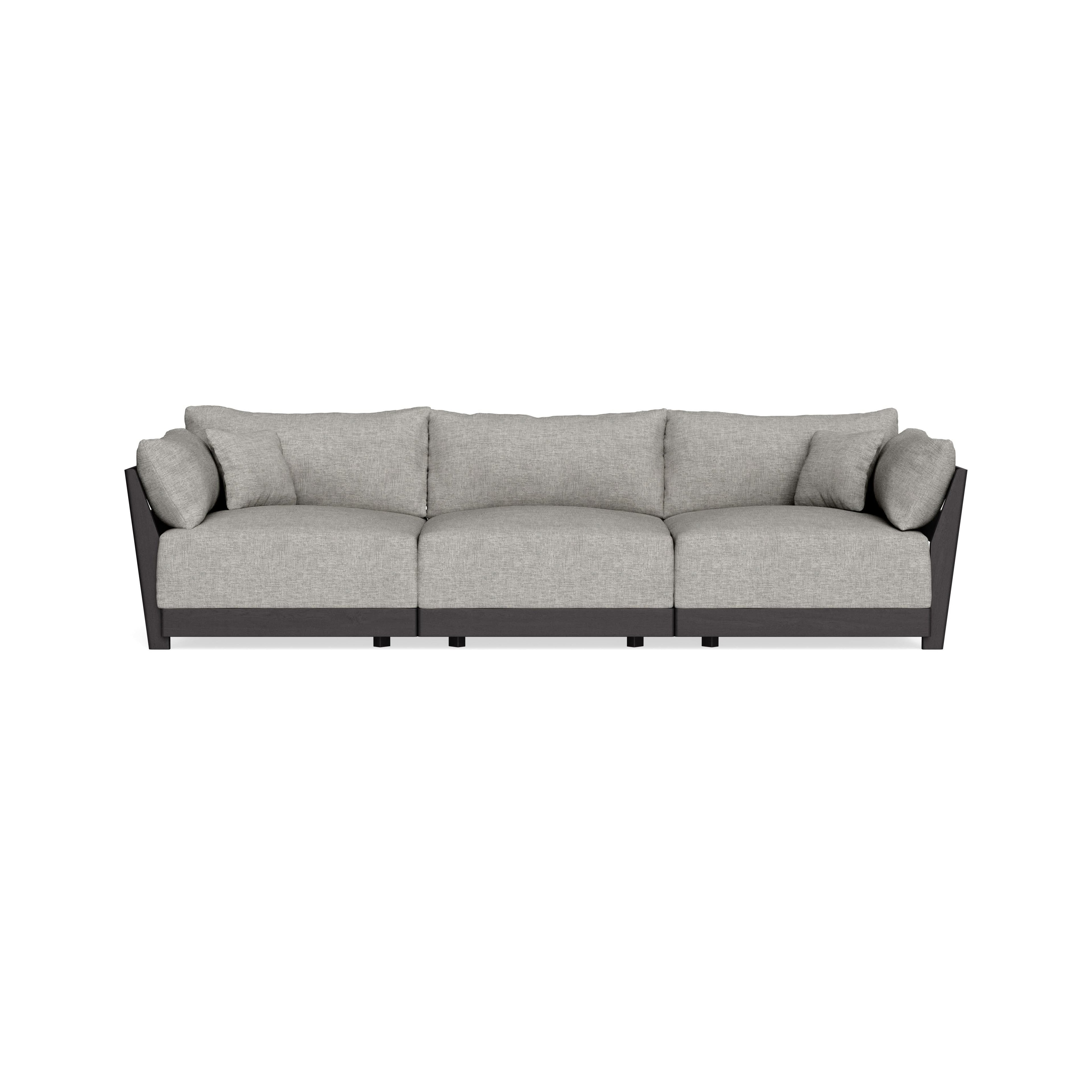Modular Bondi Black 3-Seater Sofa in Fog | Memory Foam Blend