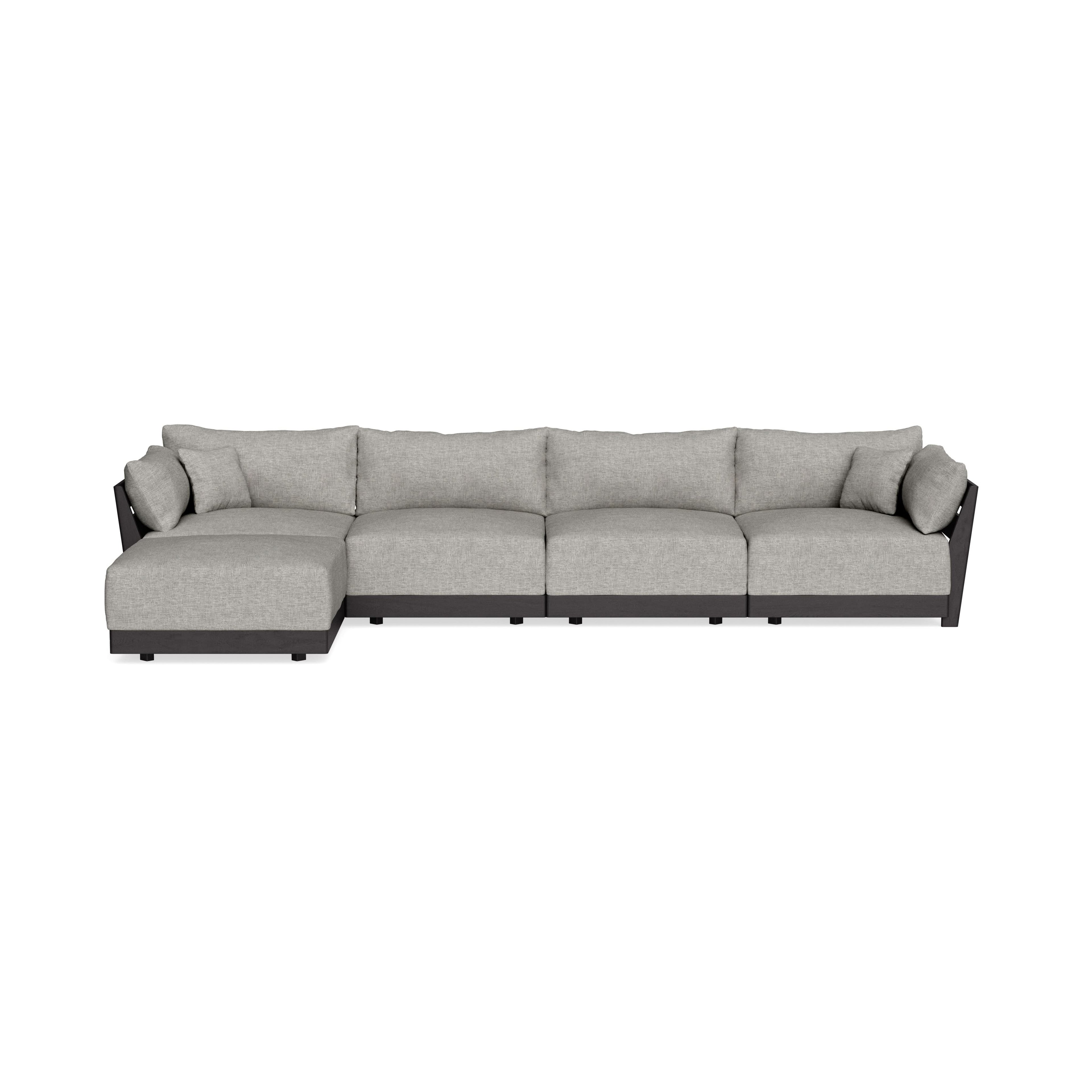 Modular Bondi Black 4-Seater Sectional in Fog | Classic Blend