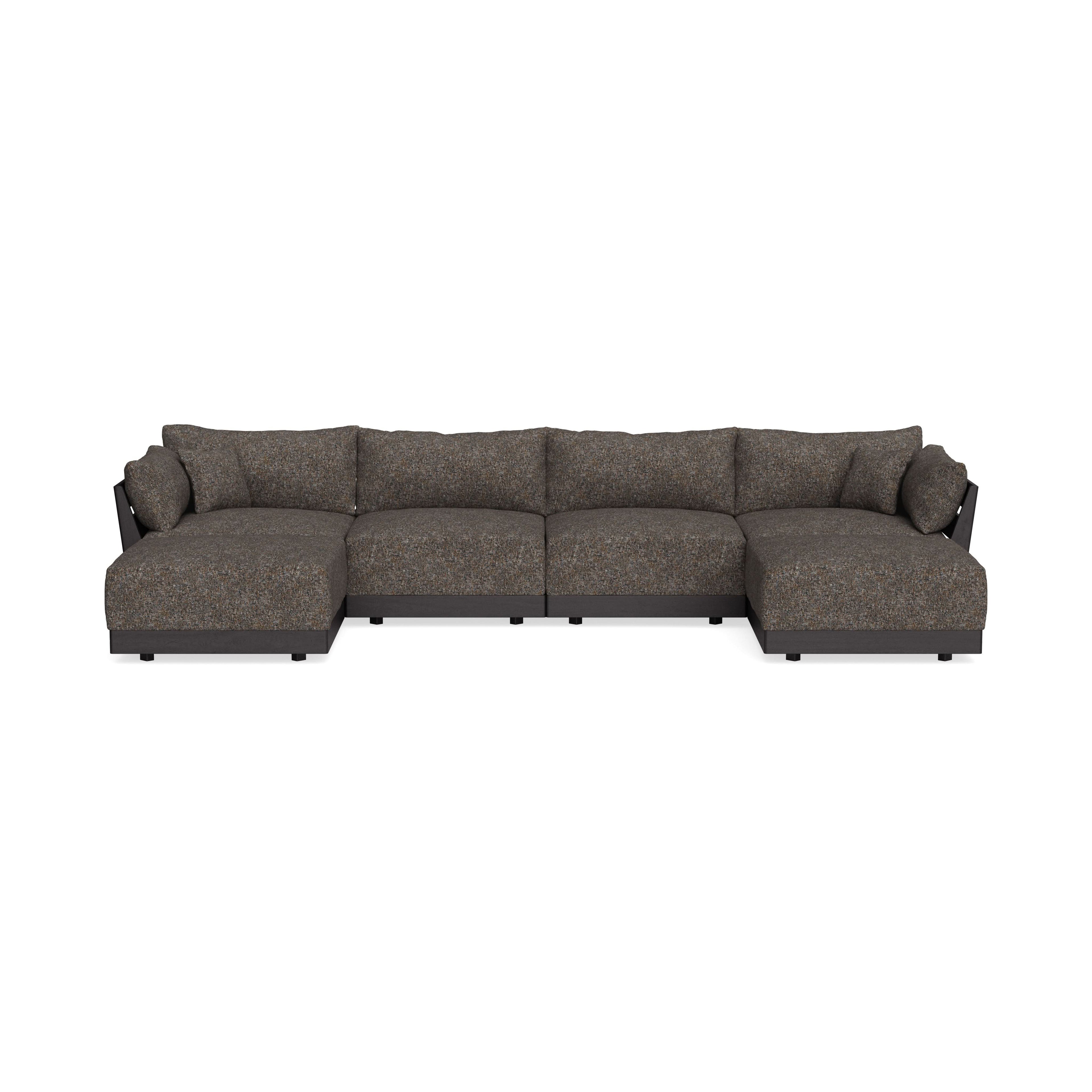 Modular Bondi Black 4-Seater U-Sectional in Eclipse | Memory Foam Blend