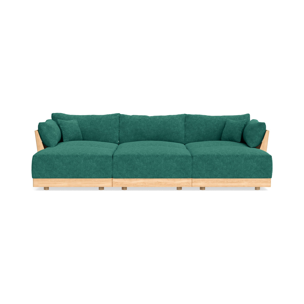 Slipcover Only - Modular Bondi 3-Seater Daybed Sofa Sectional in Jade Green