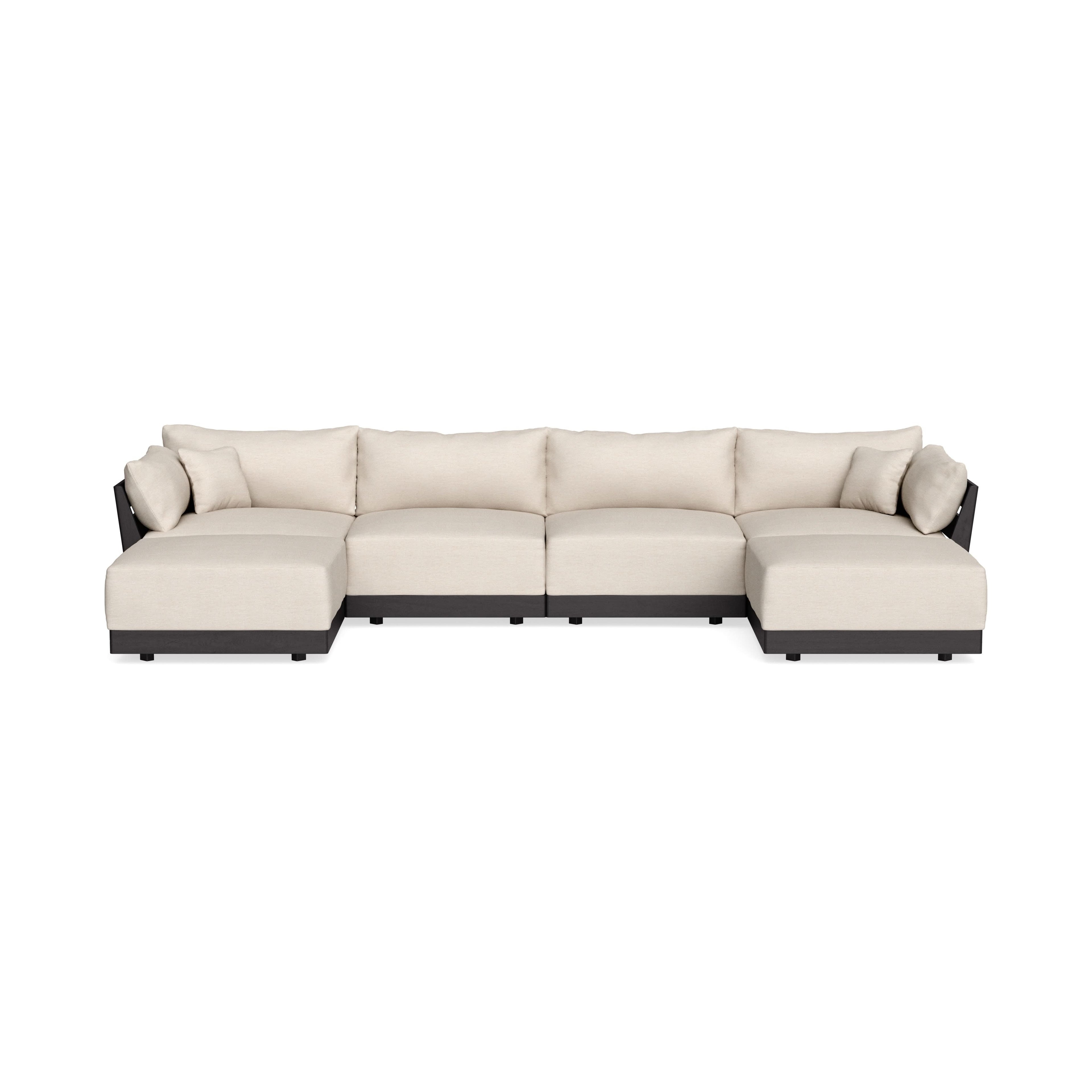 Modular Bondi Black 4-Seater U-Sectional in Seashell | Memory Foam Blend